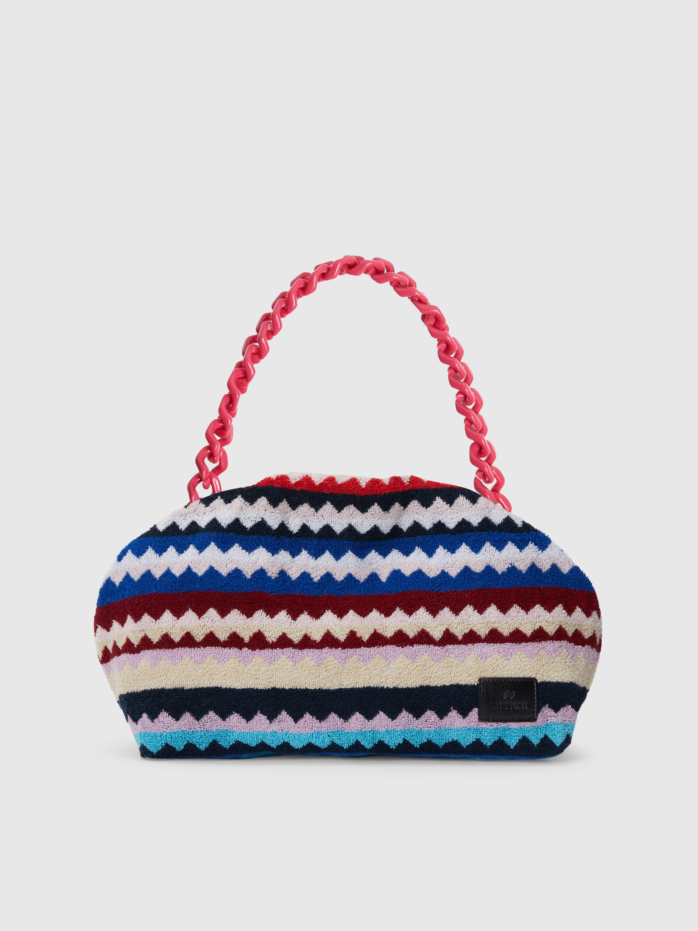 Cotton terry clutch with zigzag pattern , Multicoloured  - 0
