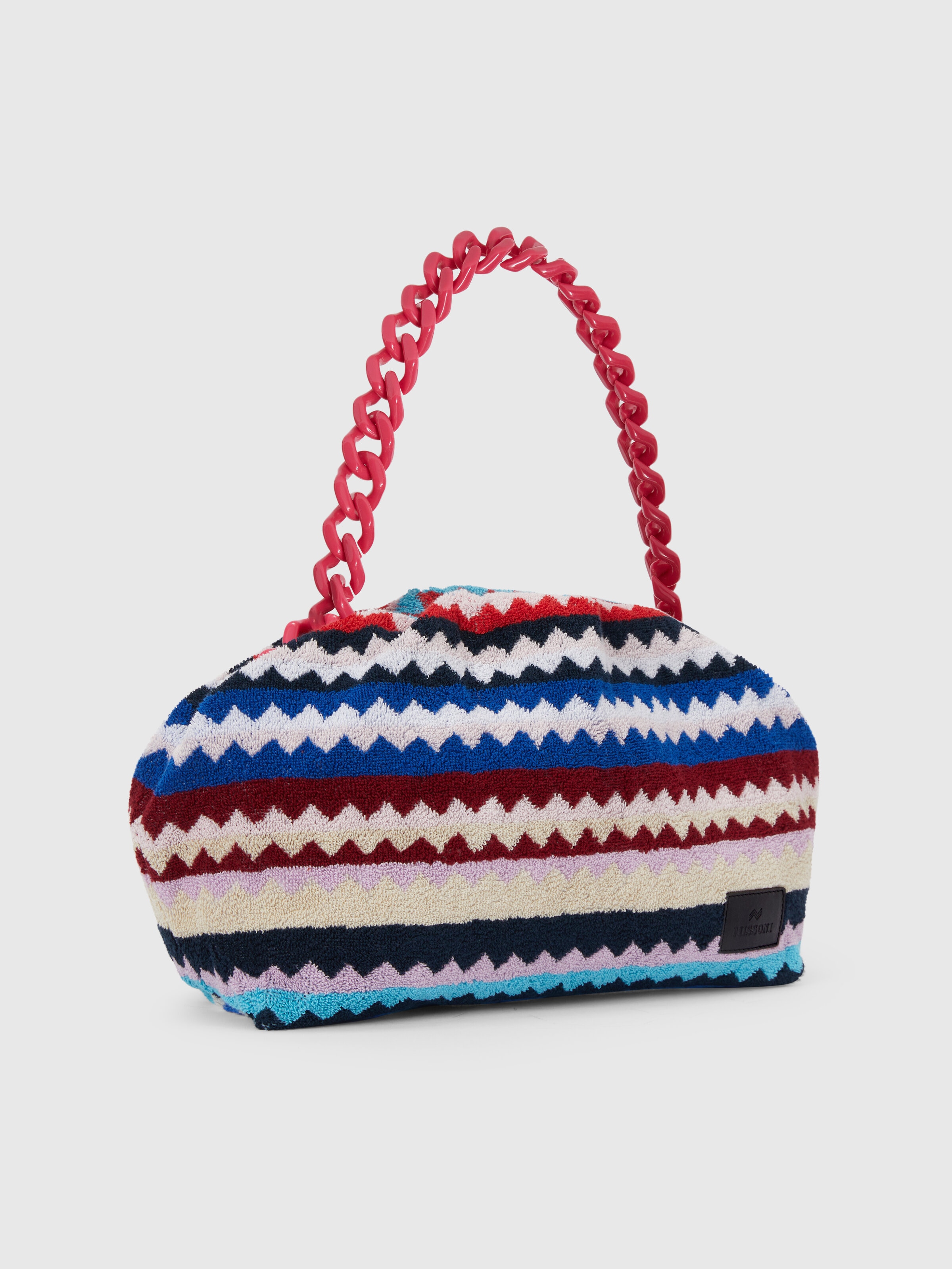 Cotton terry clutch with zigzag pattern