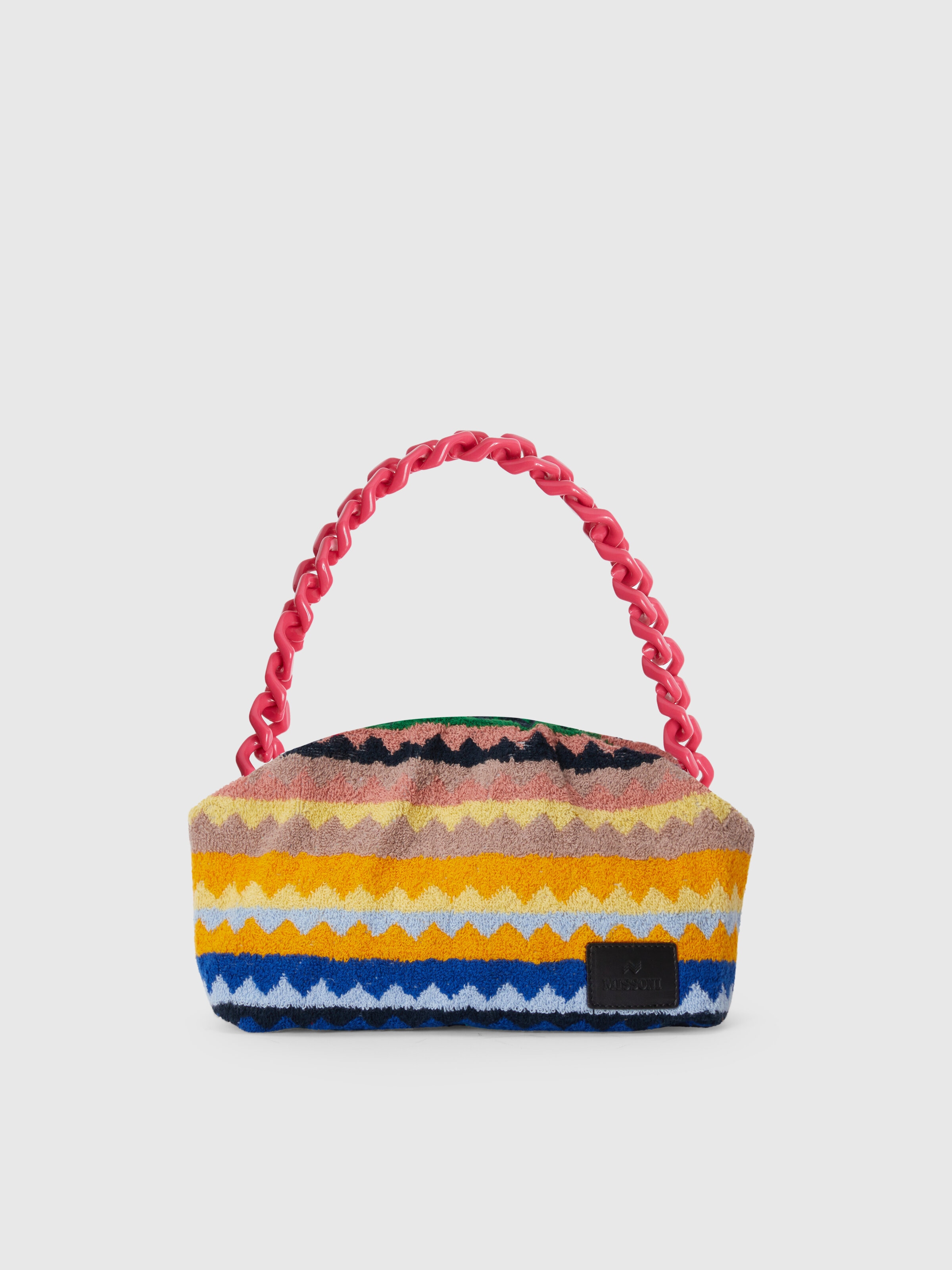 Cotton terry clutch with zigzag pattern , Multicoloured  - 0