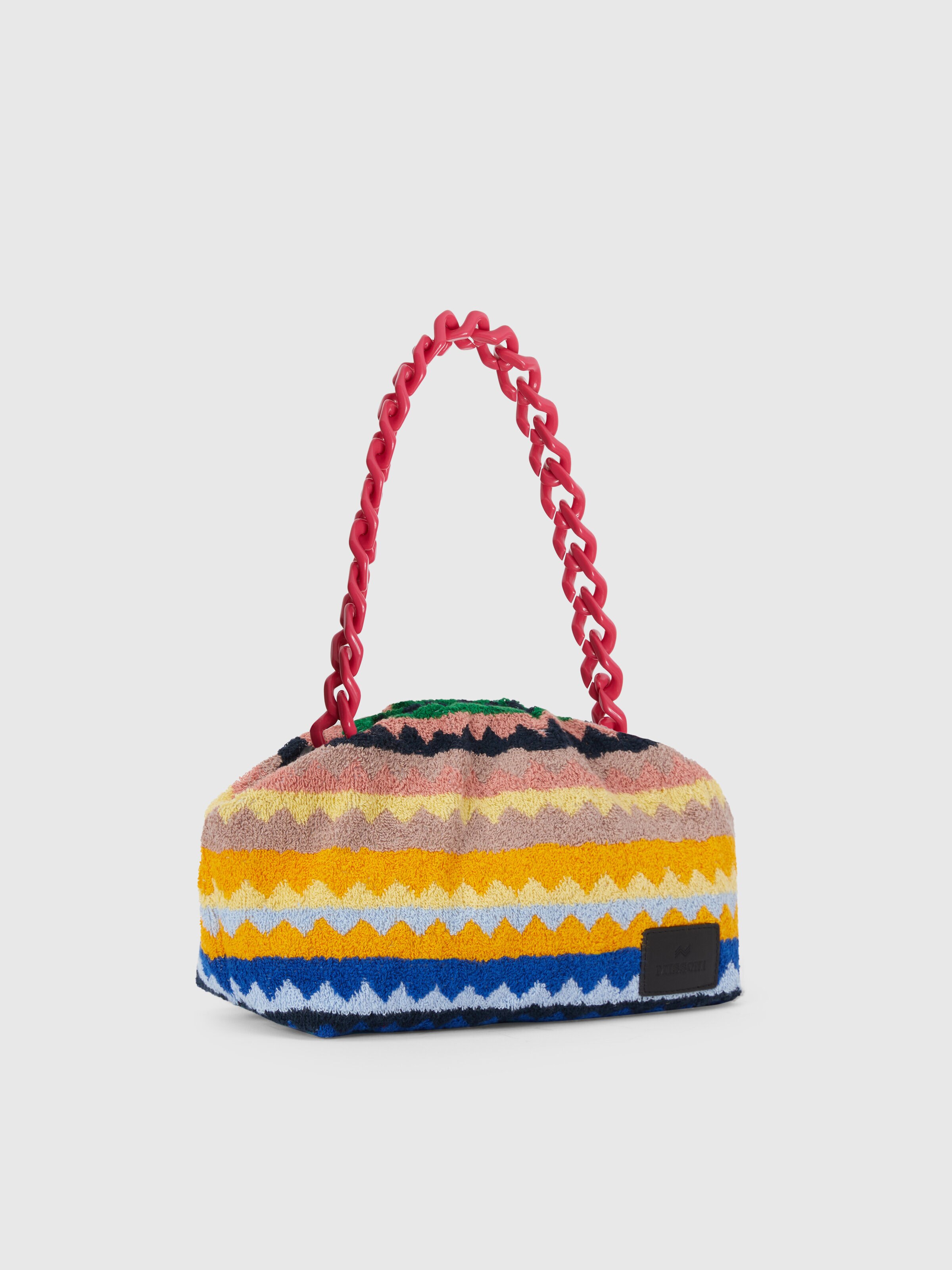 Cotton terry clutch with zigzag pattern , Multicoloured  - 1