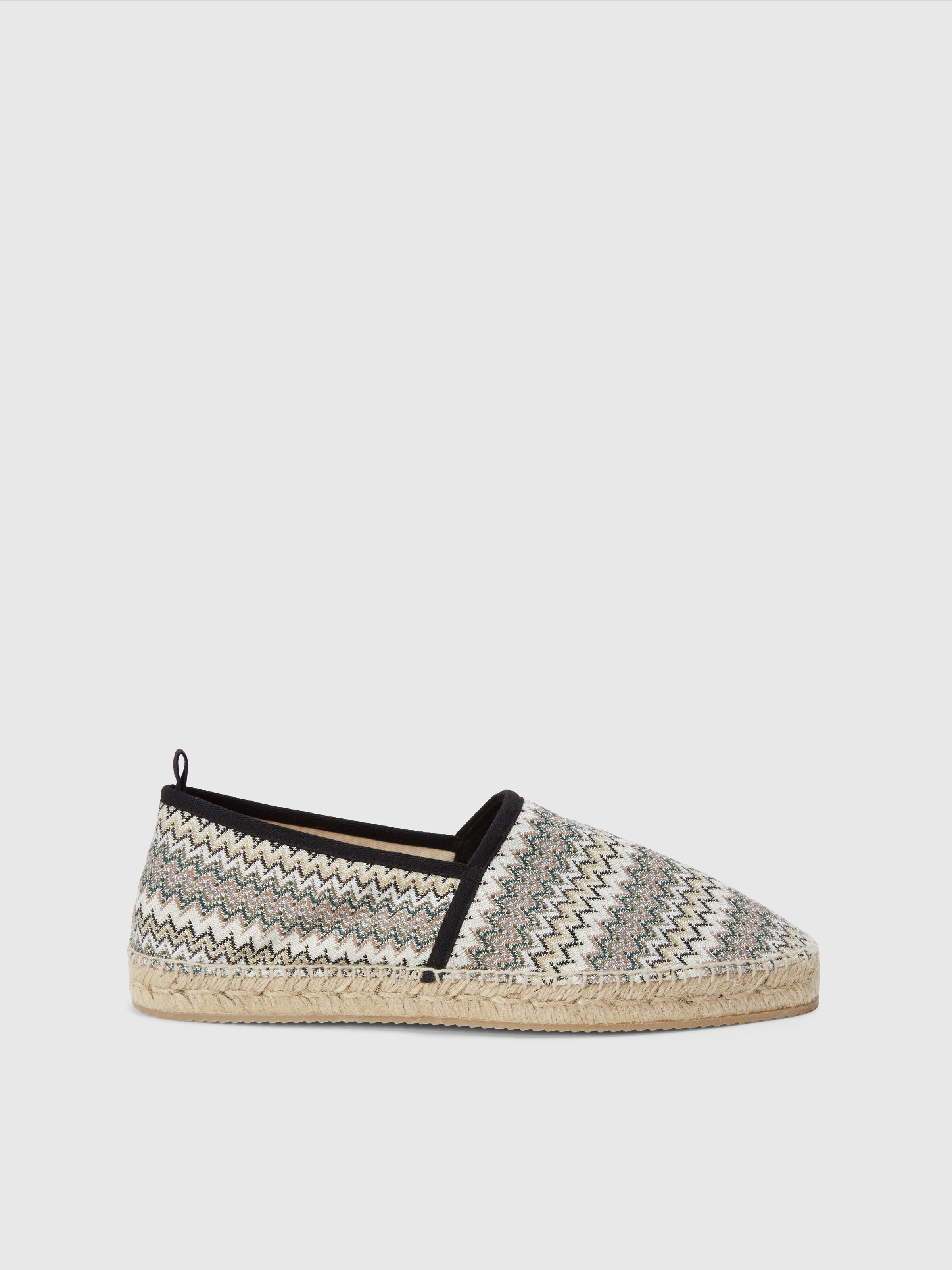 Espadrilles en tissu à zig-zag, Vert  - 0