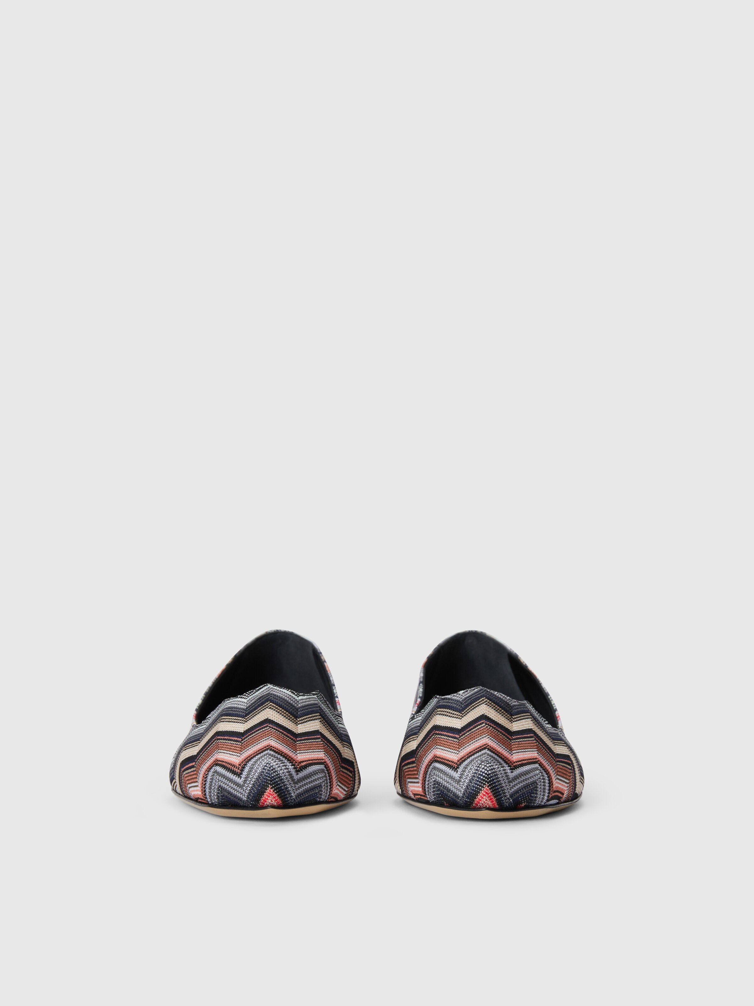 Ballerinas in chevron fabric, Black    - 2