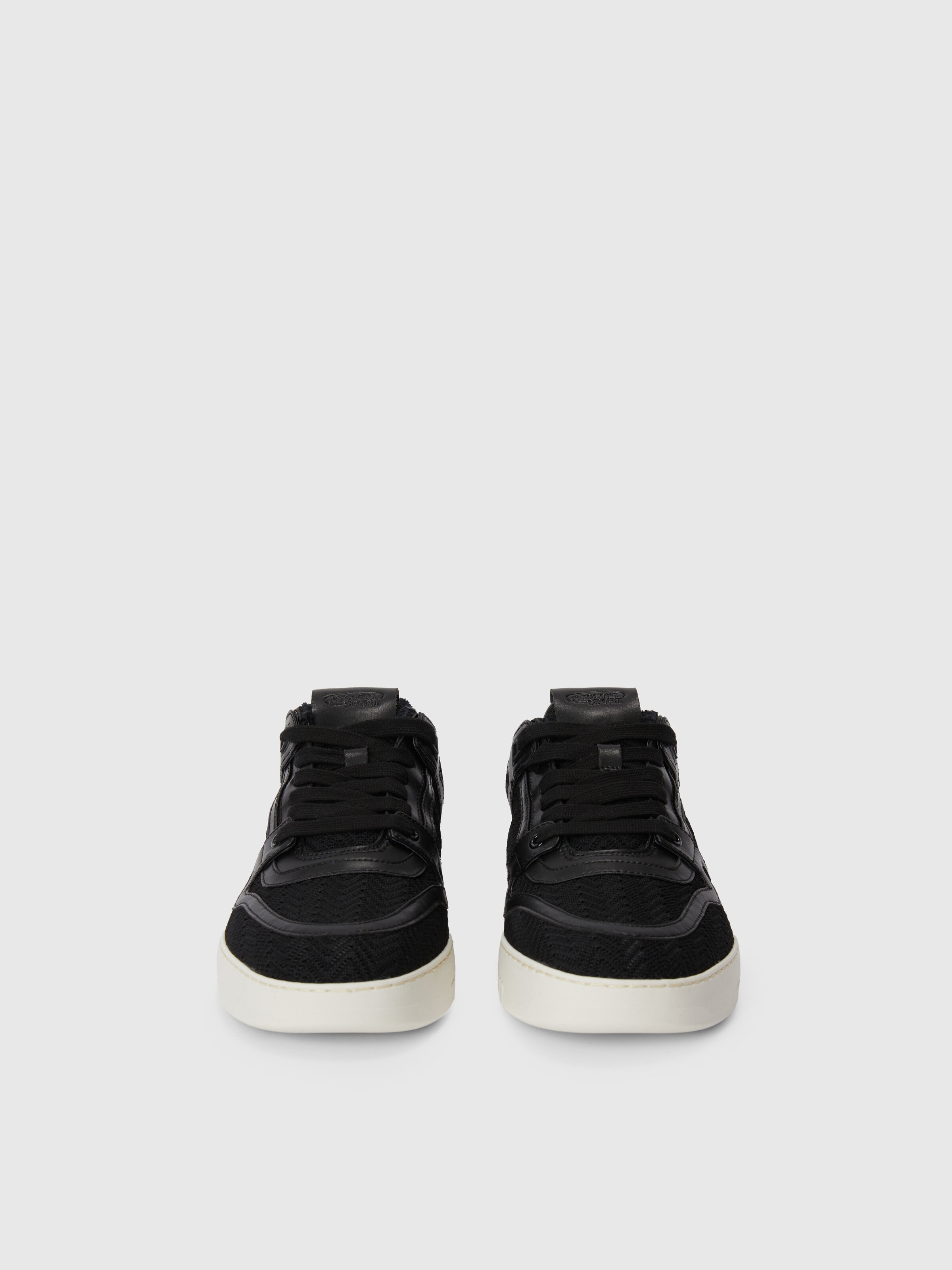 Sneakers with rubber sole and fabric upper with inserts, Black - 2