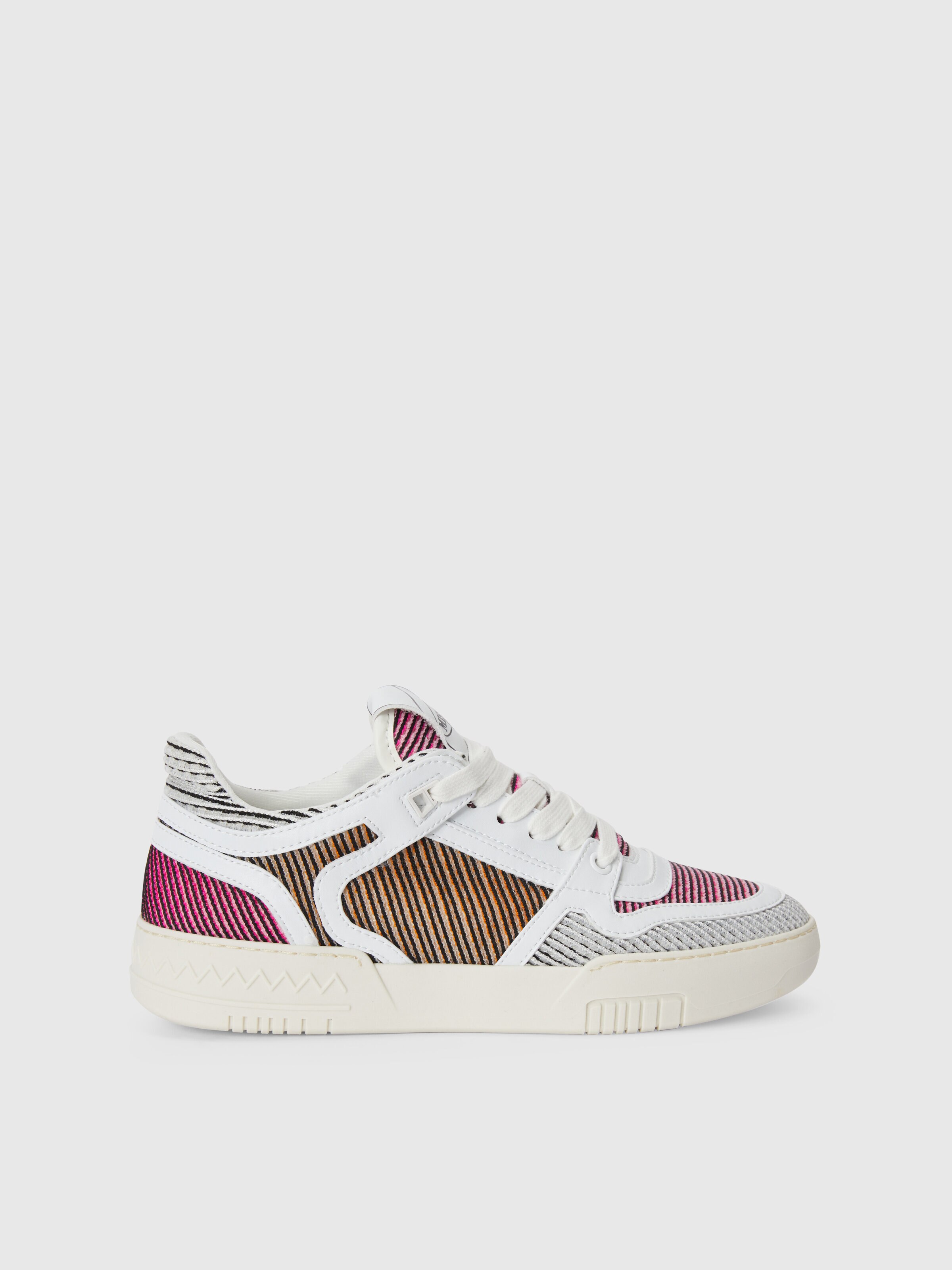 Sneakers with rubber sole and fabric upper with inserts, Multicoloured  - 0