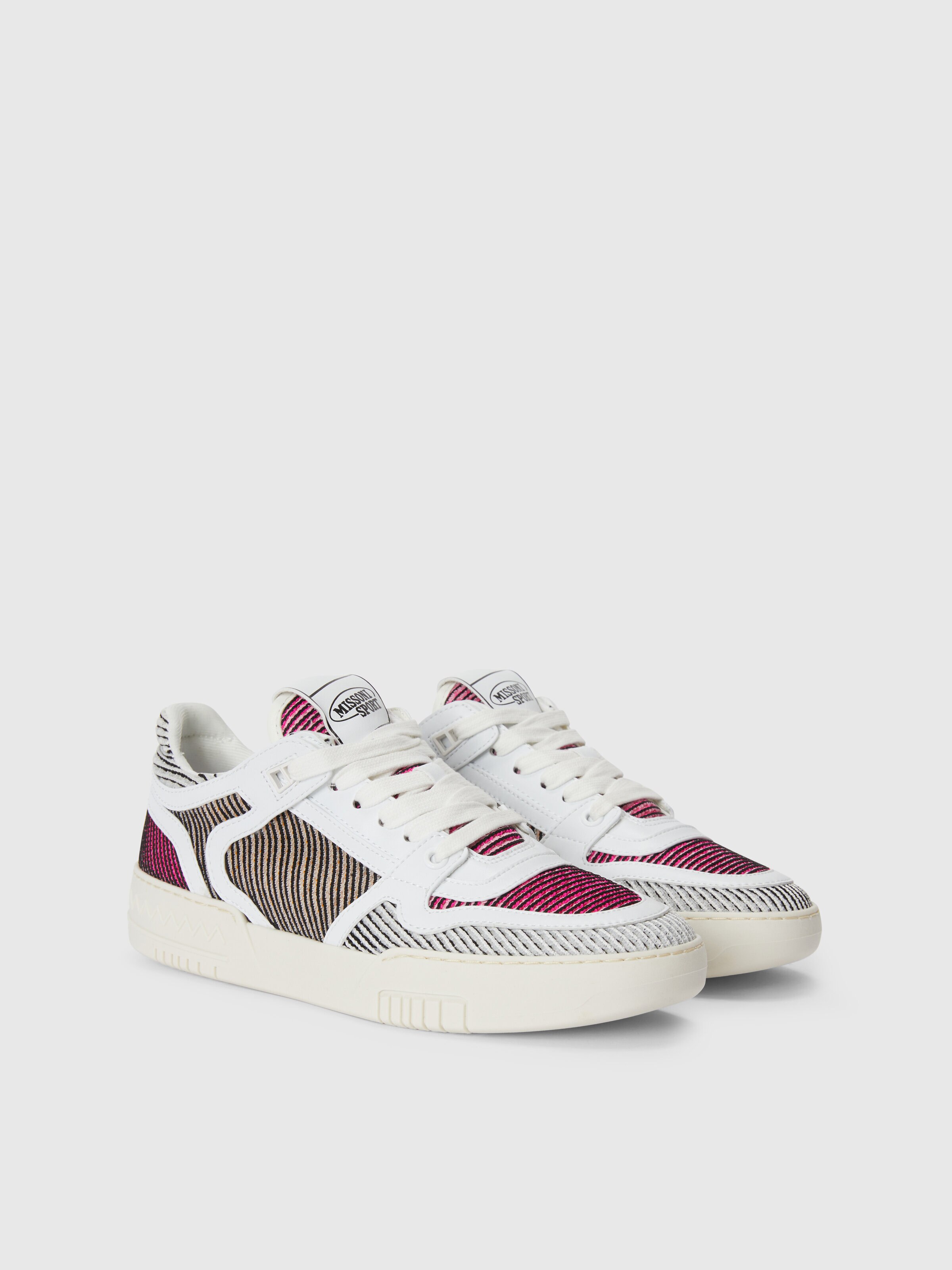 Sneakers with rubber sole and fabric upper with inserts, Multicoloured  - 1