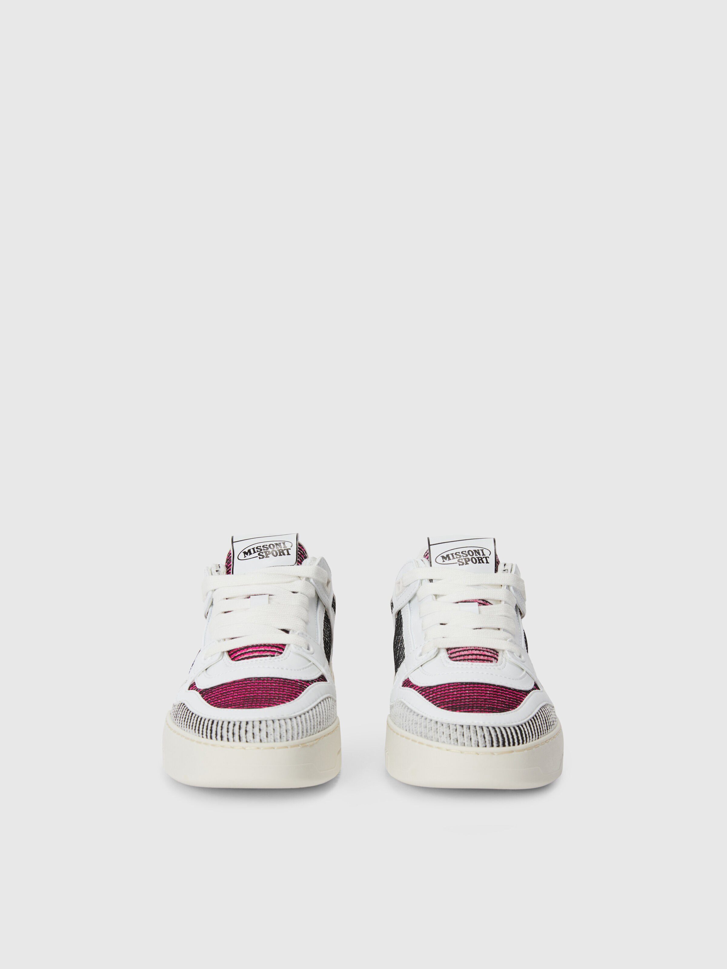 Sneakers with rubber sole and fabric upper with inserts, Multicoloured  - 2