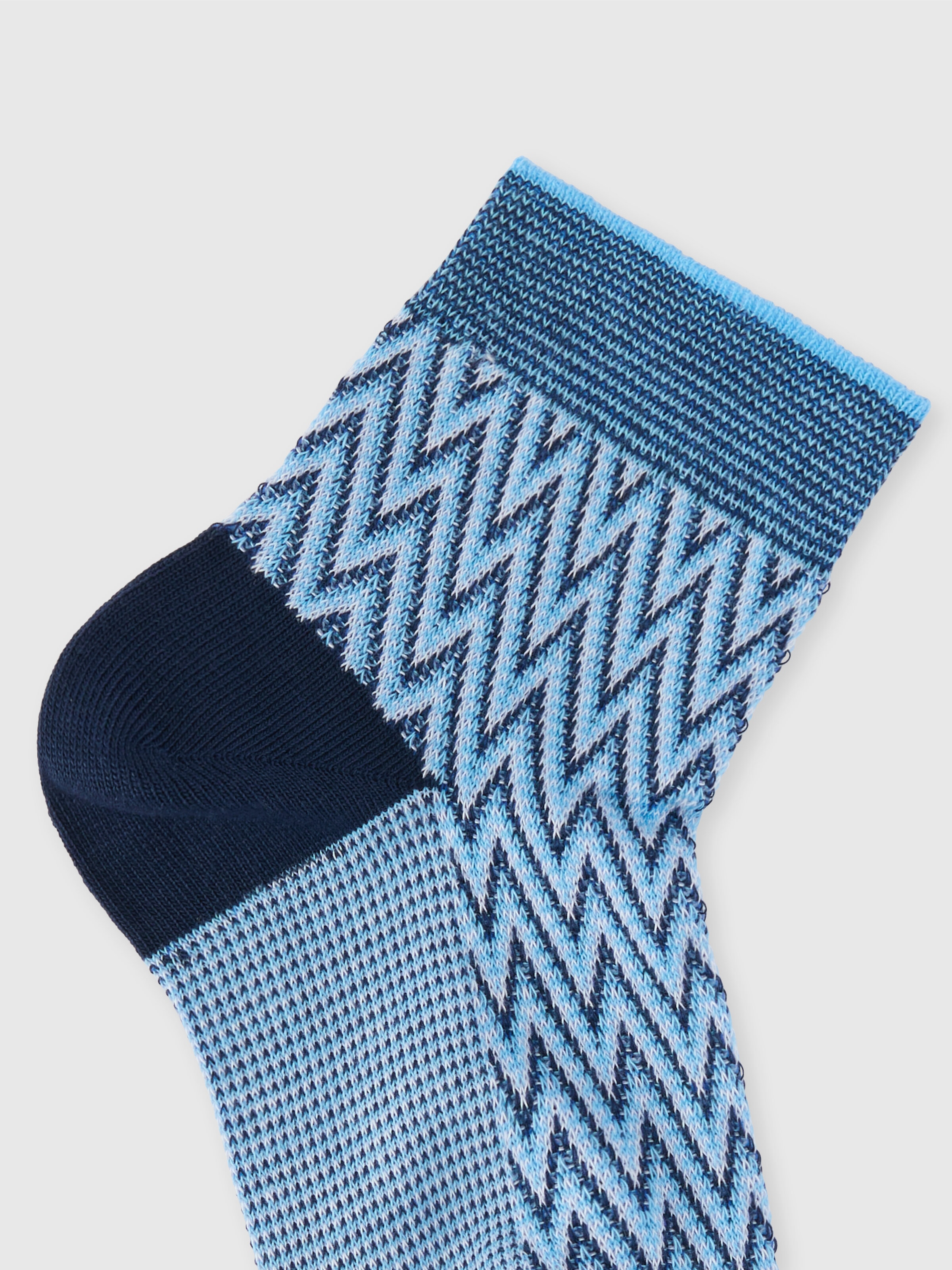 Calcetines cortos de algodón en zig zag, Multicolor  - 2