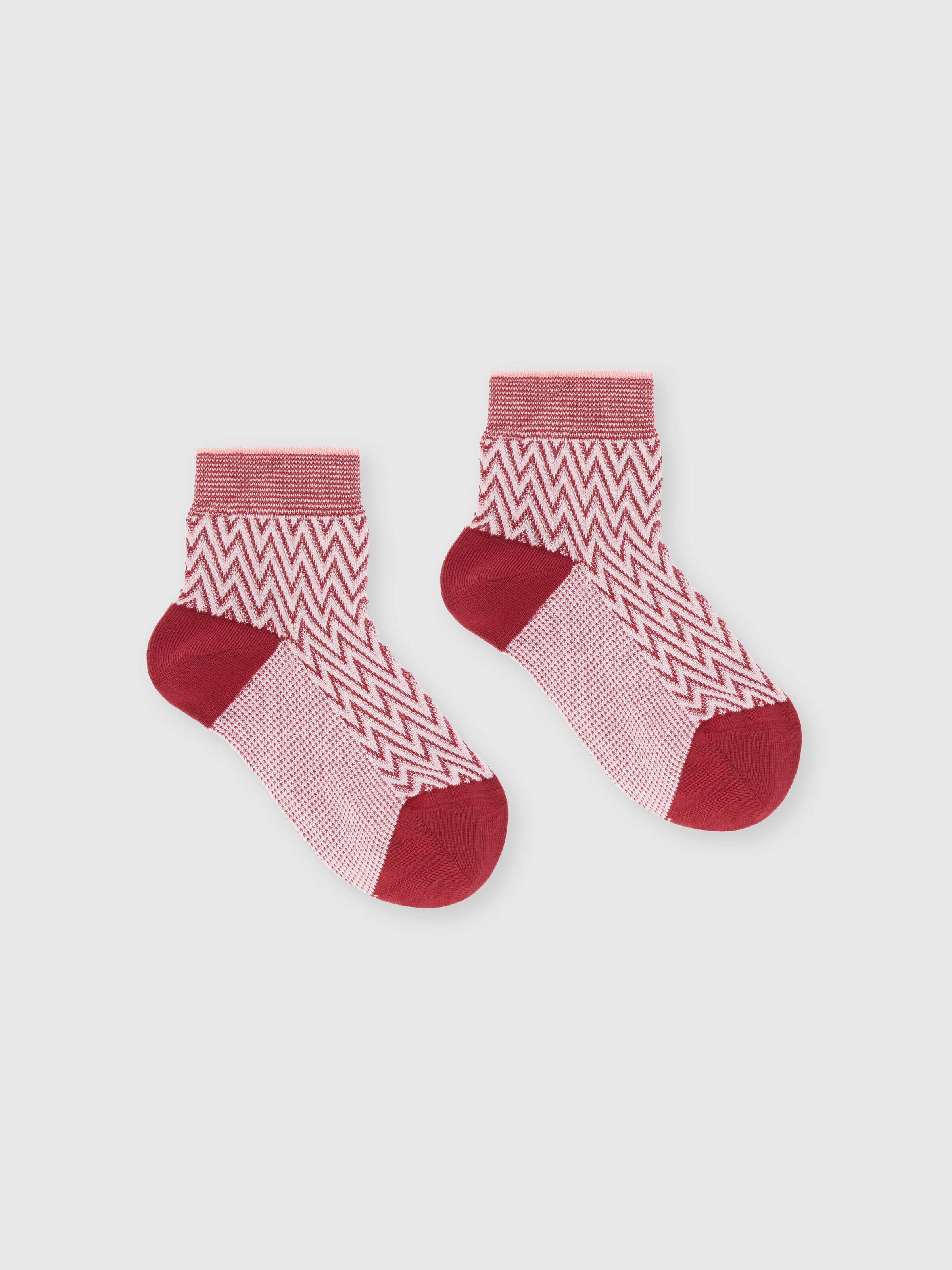 Short zig zag cotton socks, Multicoloured  - 1
