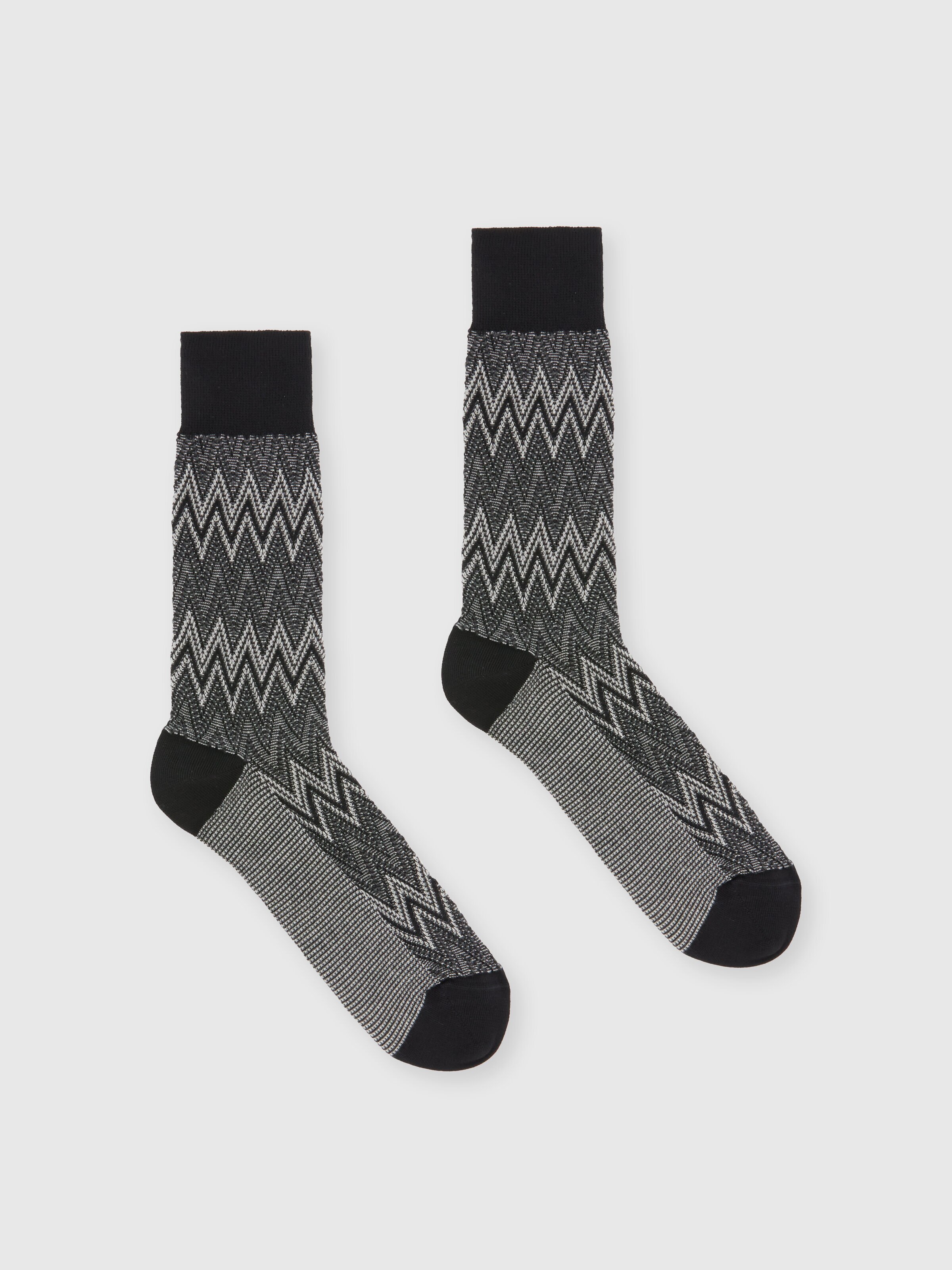 Calcetines de mezcla de algodón en zig zag, Multicolor  - 0