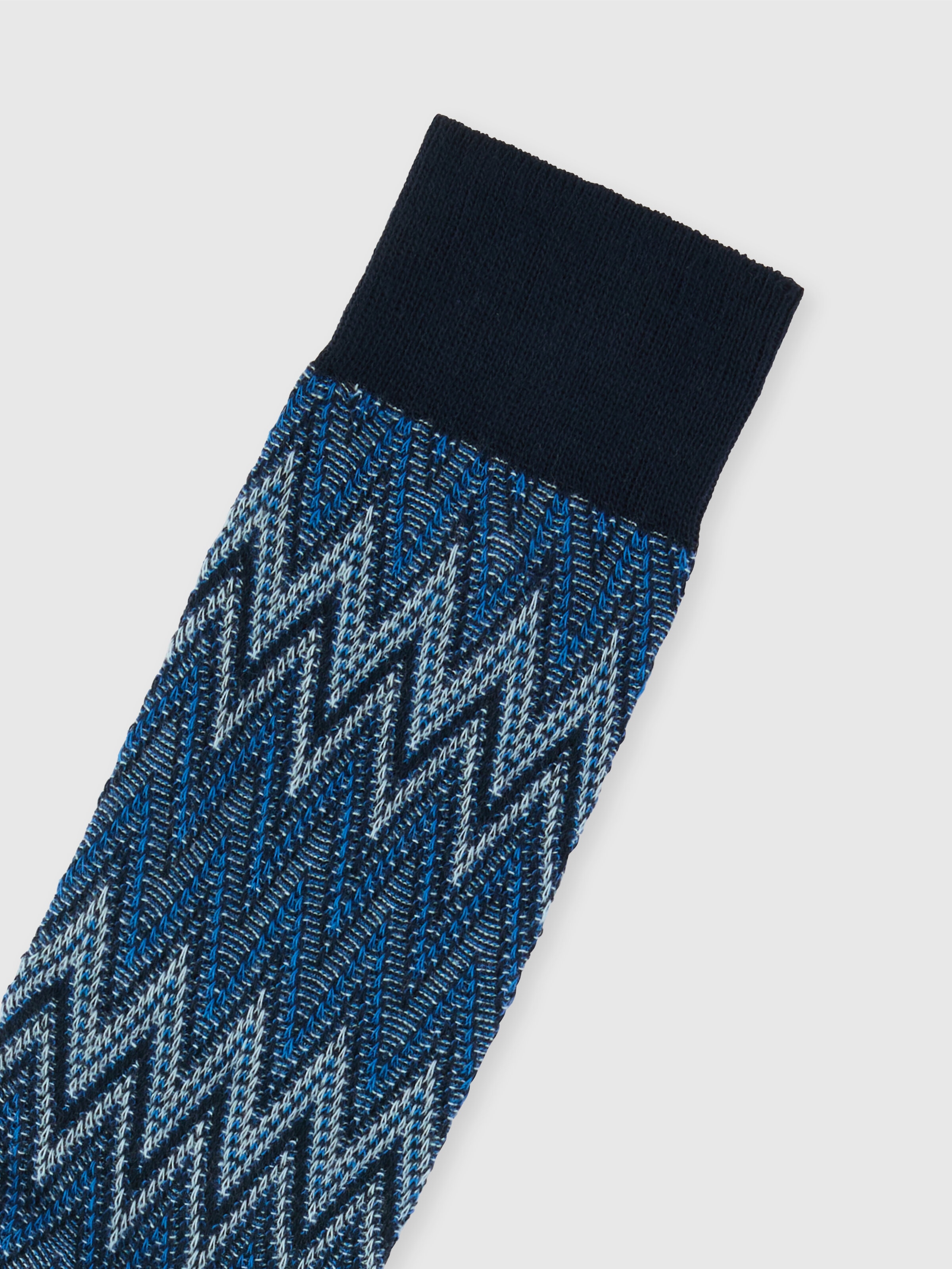 Zig zag cotton blend socks, Multicoloured  - 2