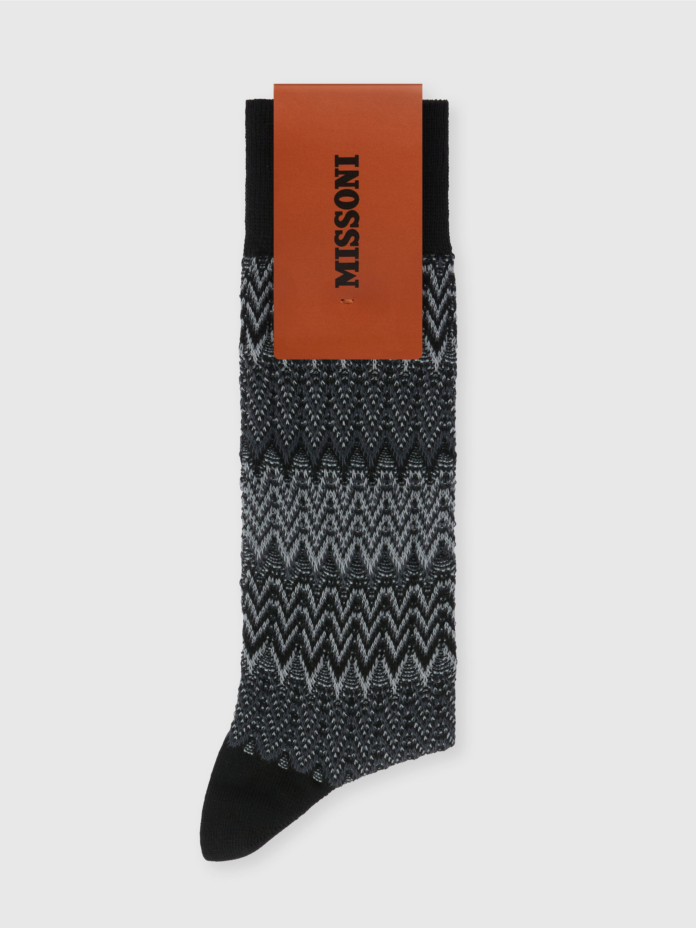 Chevron Socken aus Baumwollmischung, Mehrfarbig  - 1
