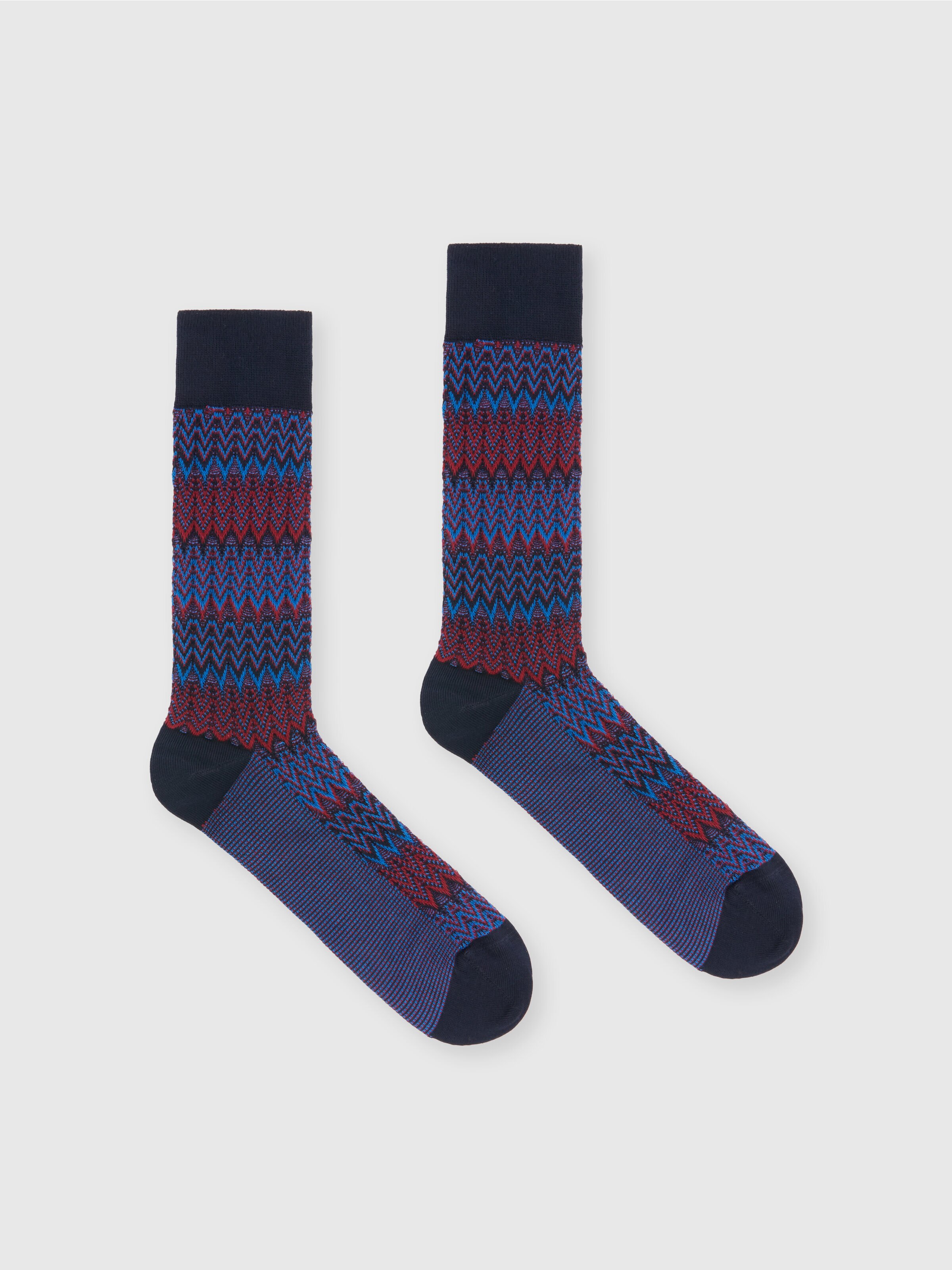 Chevron cotton blend socks, Multicoloured  - 0