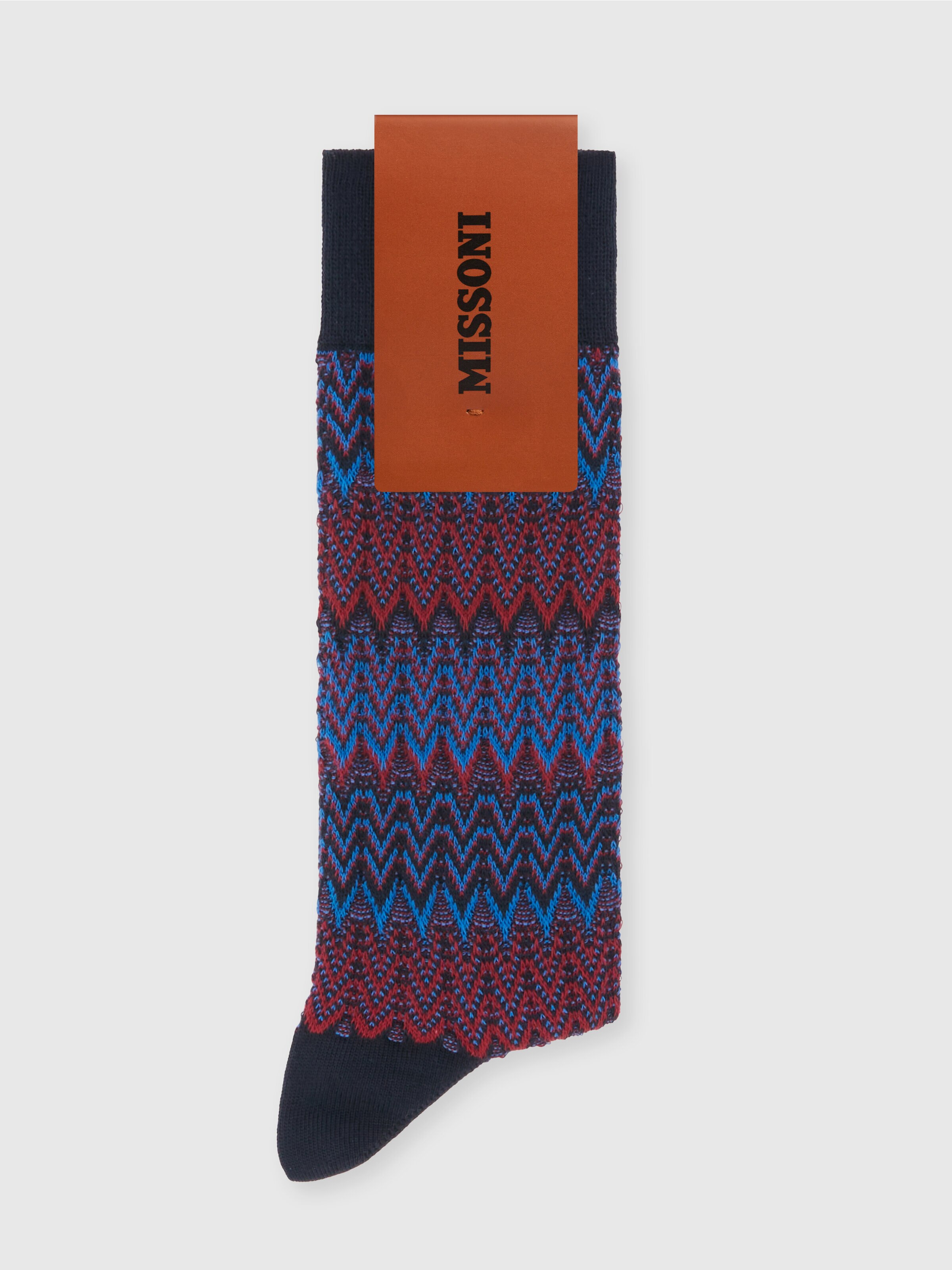 Chevron cotton blend socks, Multicoloured  - 1