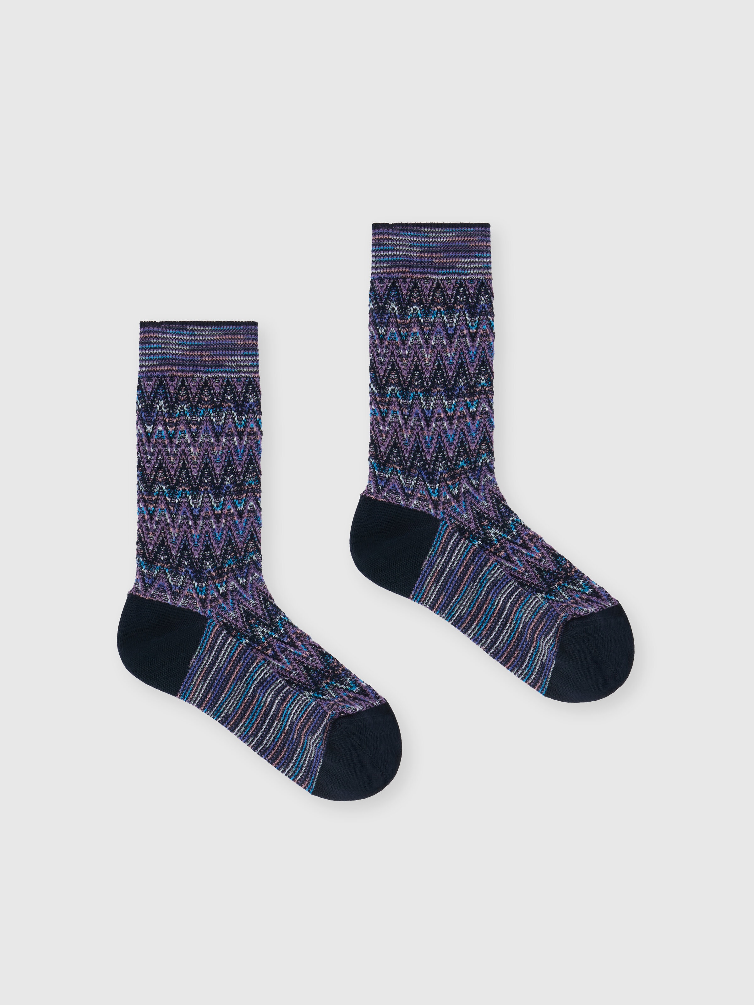 Chevron cotton socks, Multicoloured  - 0