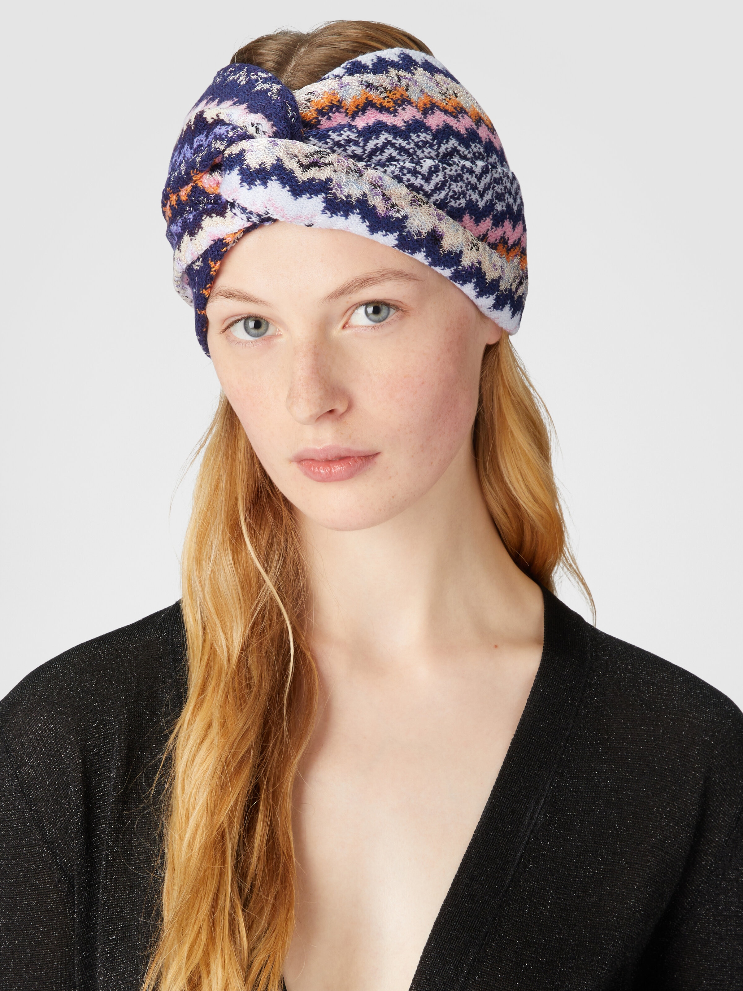 Wool and viscose headband, Multicoloured  - 2