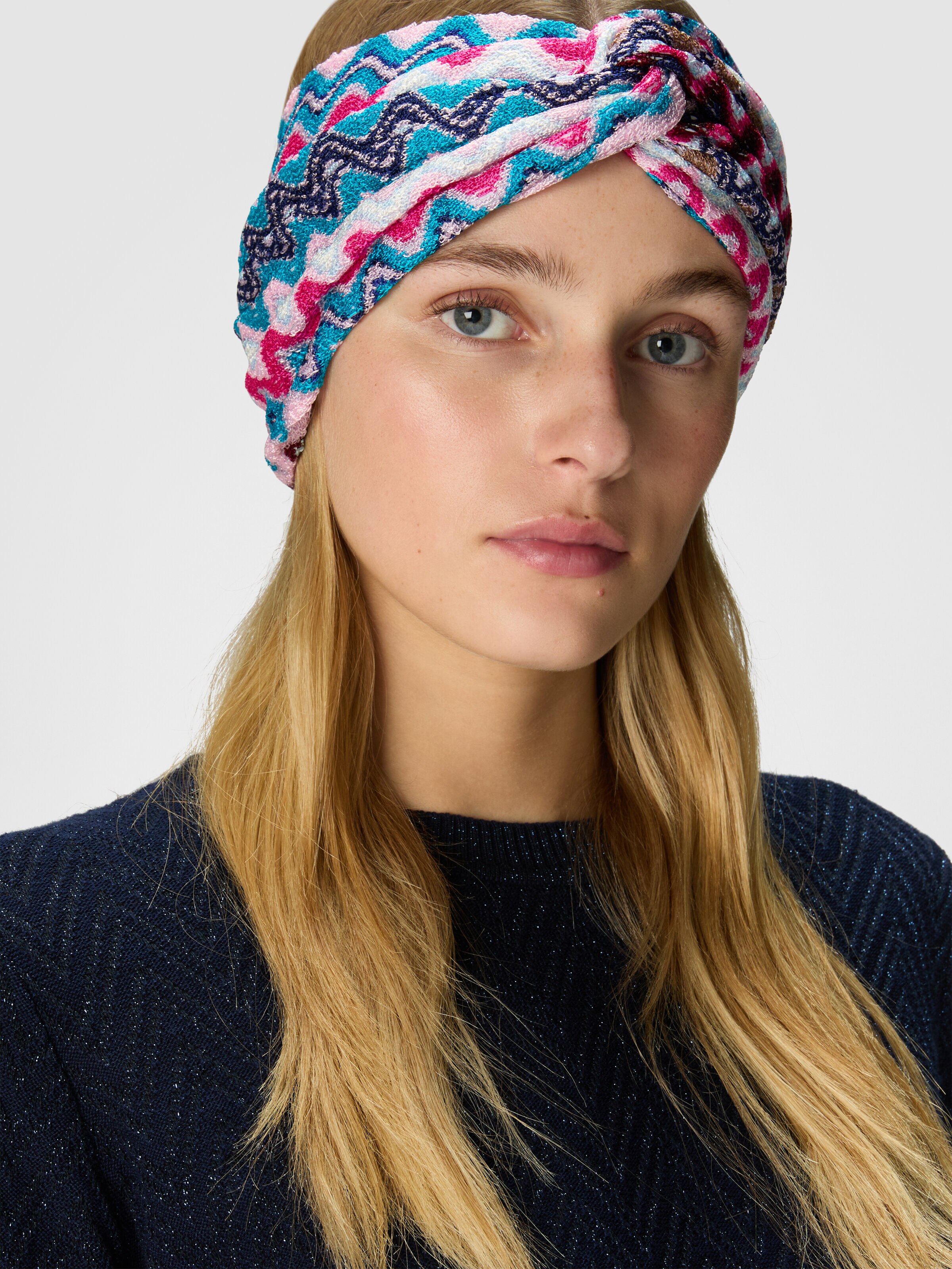 Fascia per capelli in viscosa chevron, Multicolore  - 2