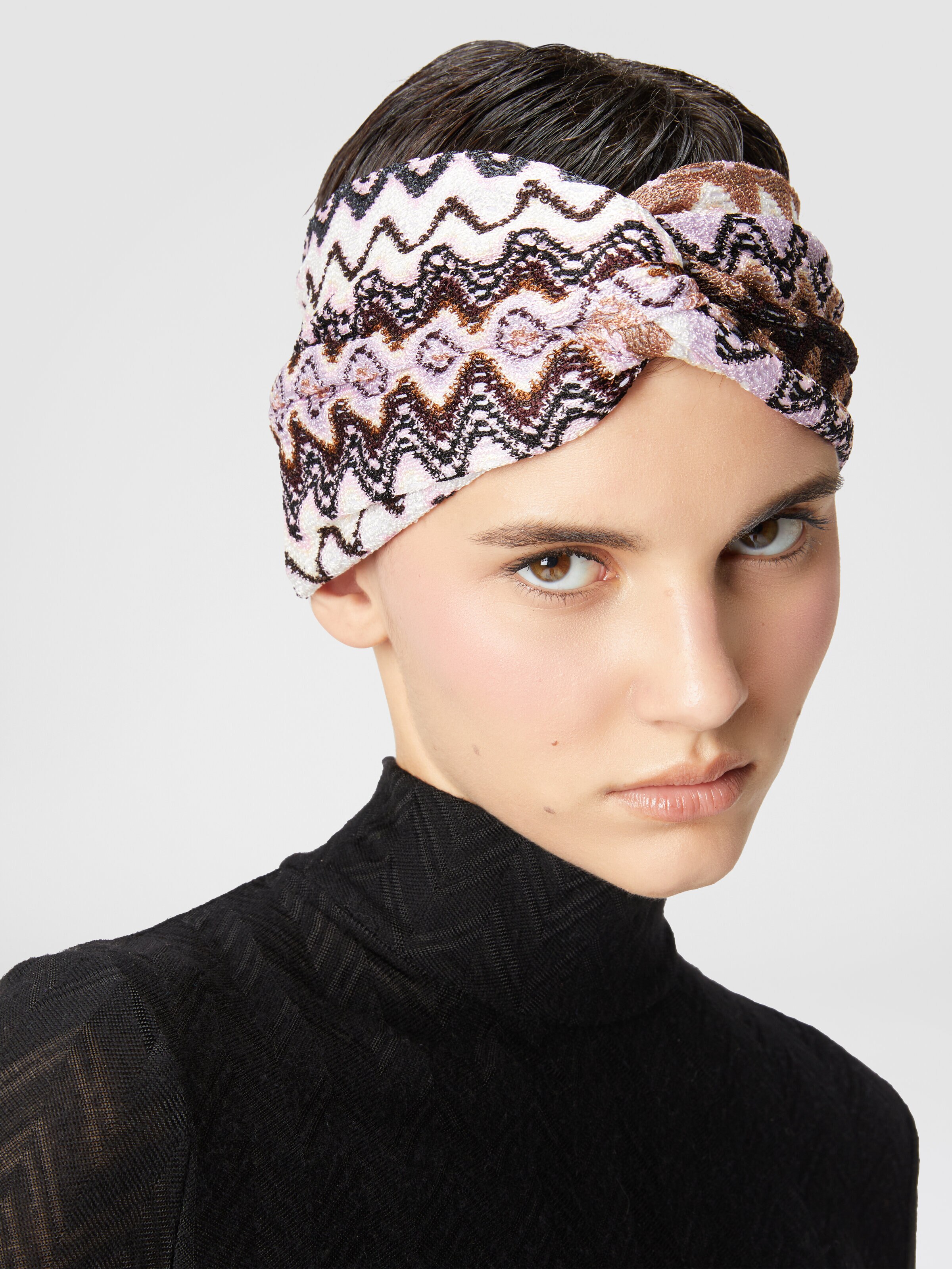 Chevron viscose headband, Multicoloured  - 2
