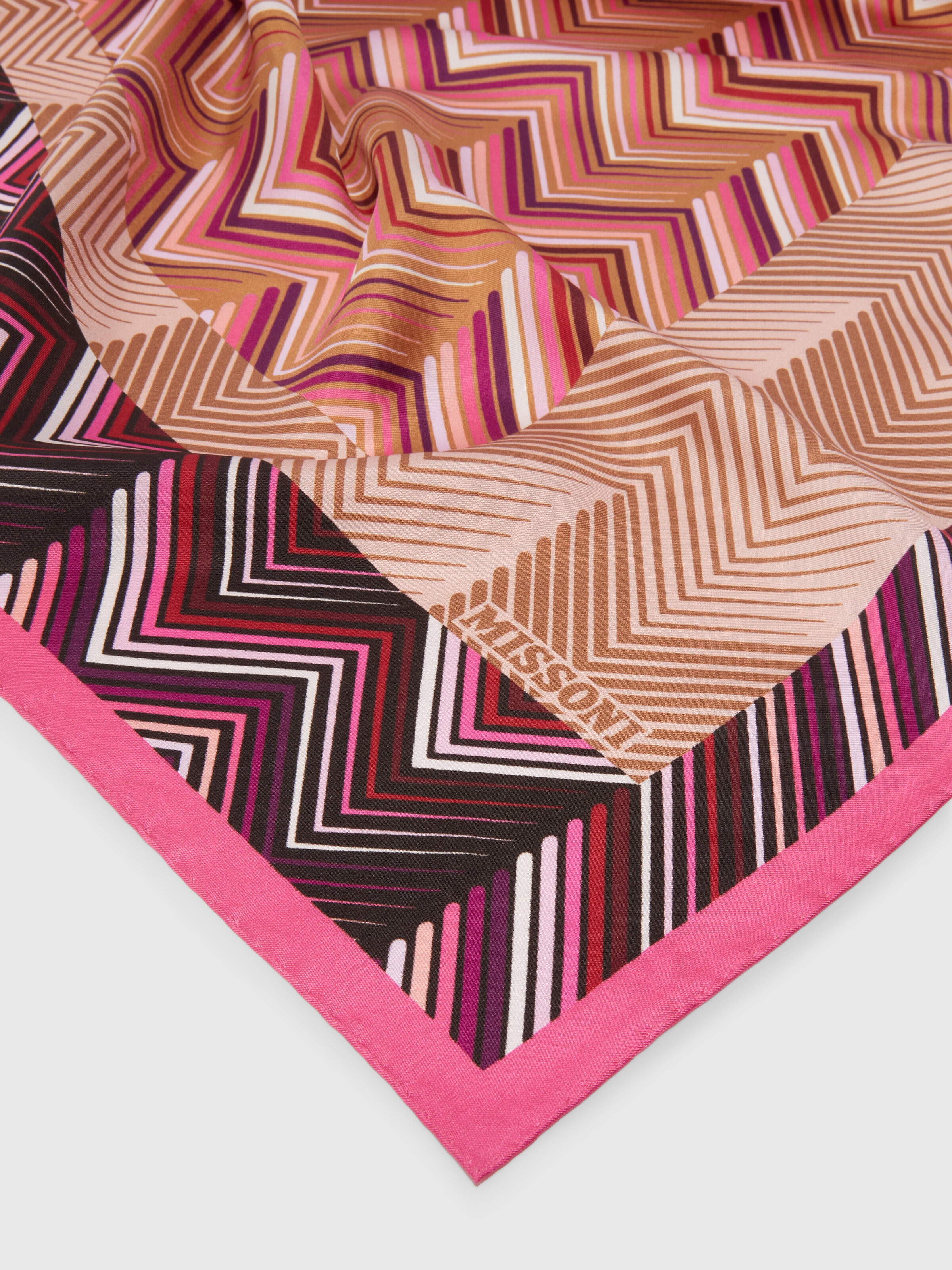 Patchwork print silk scarf, Multicoloured  - 1