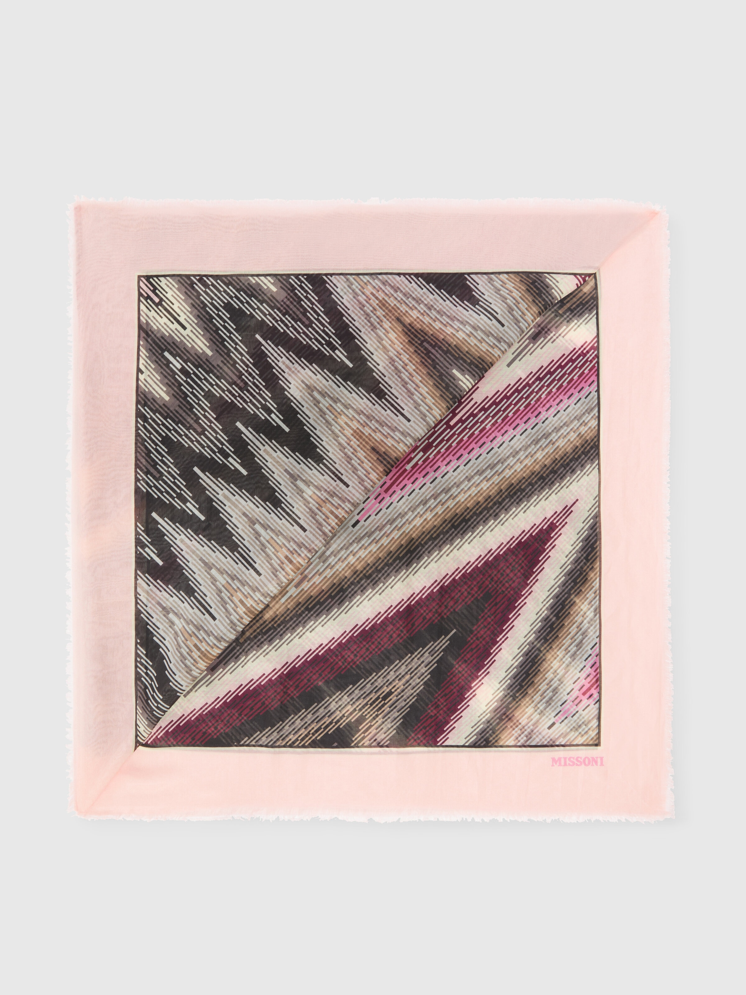 Cotton and silk shawl, Multicoloured  - 0