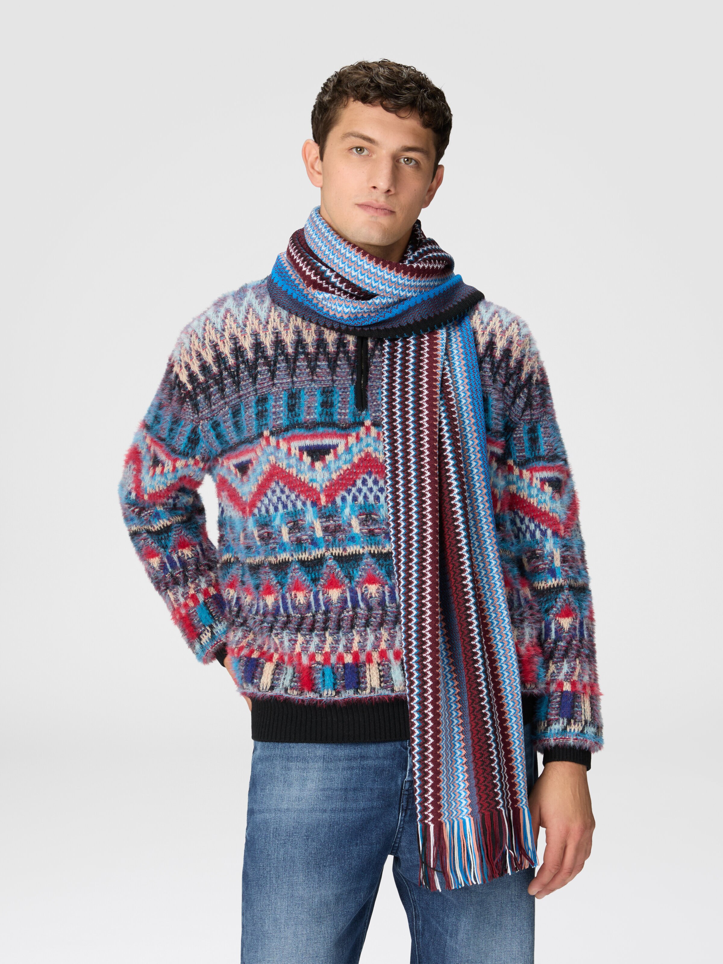 Wool-blend shawl, Multicoloured  - 2
