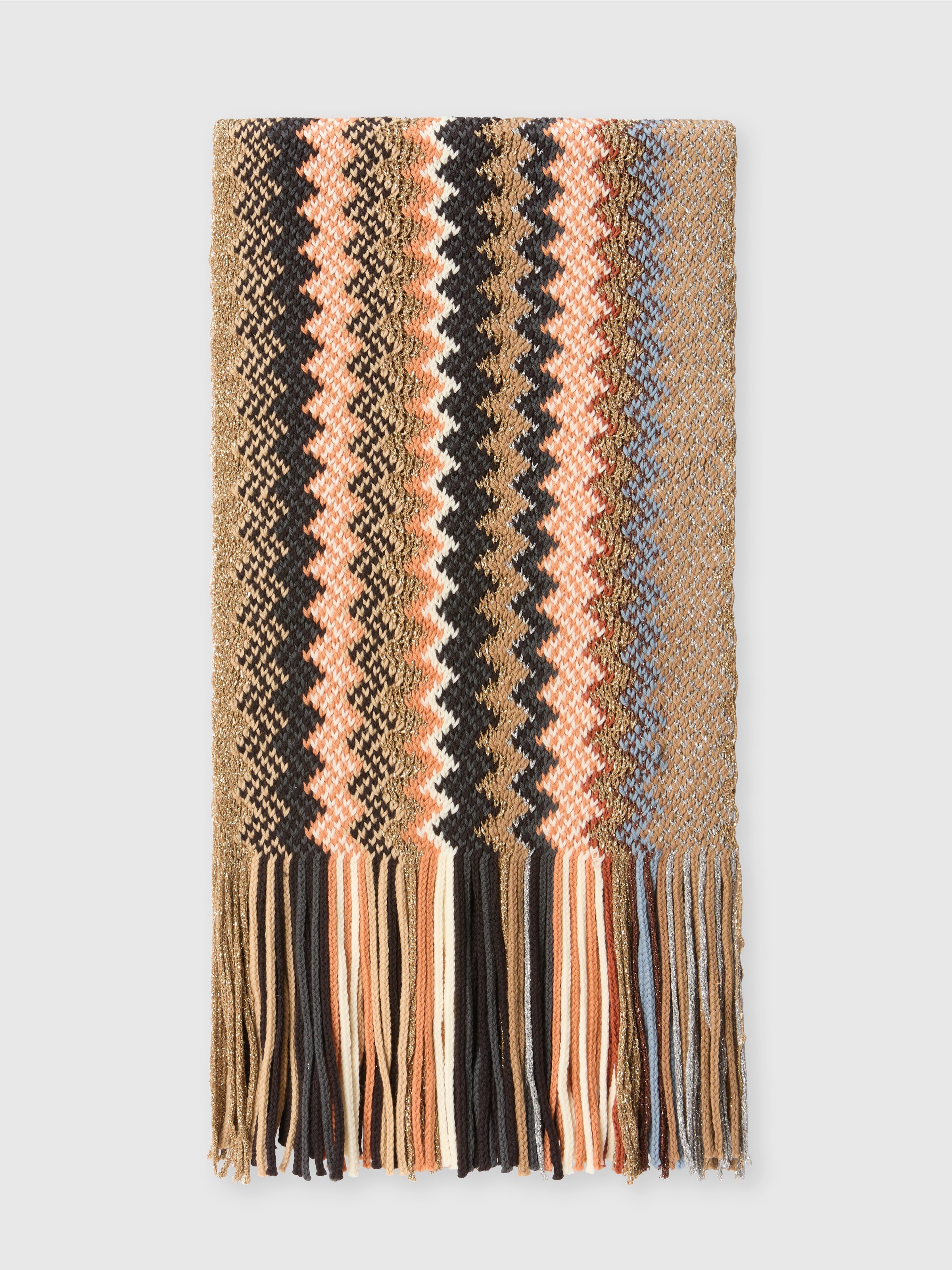 Wool and viscose lamé scarf, Multicoloured  - 0
