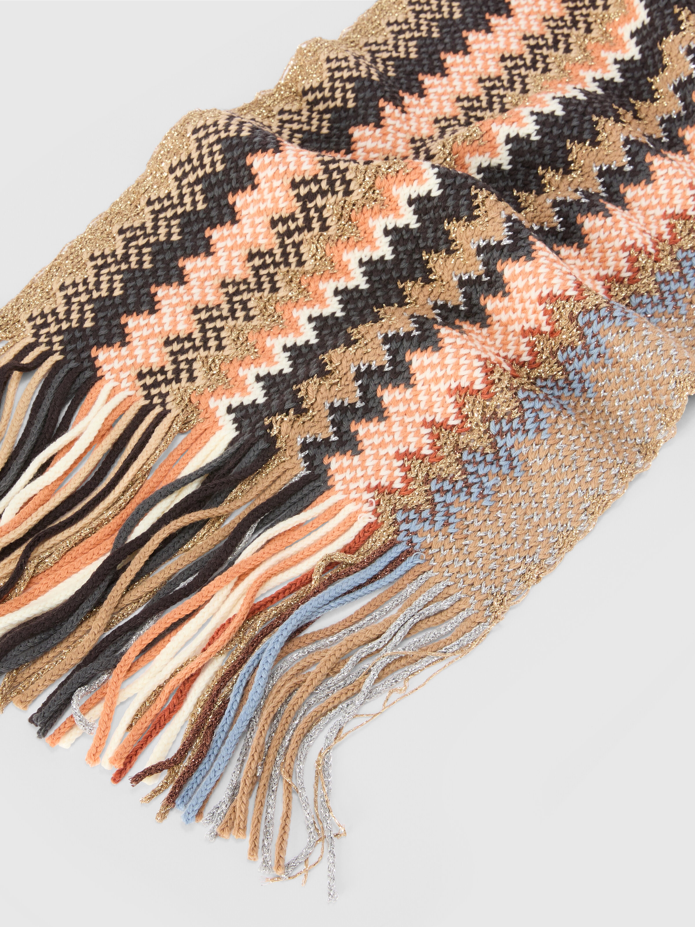 Wool and viscose lamé scarf, Multicoloured  - 1