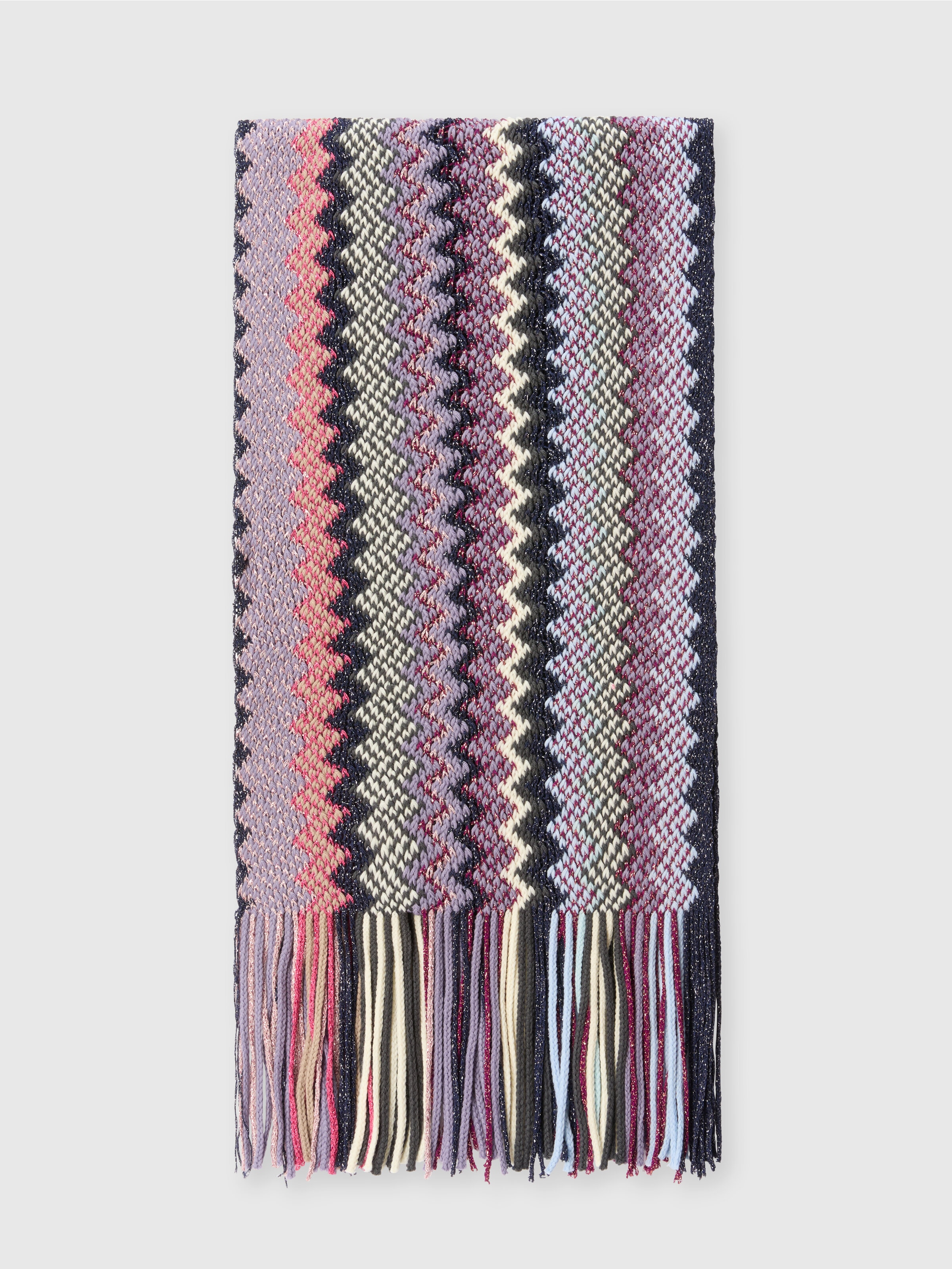 Wool and viscose lamé scarf, Multicoloured  - 0