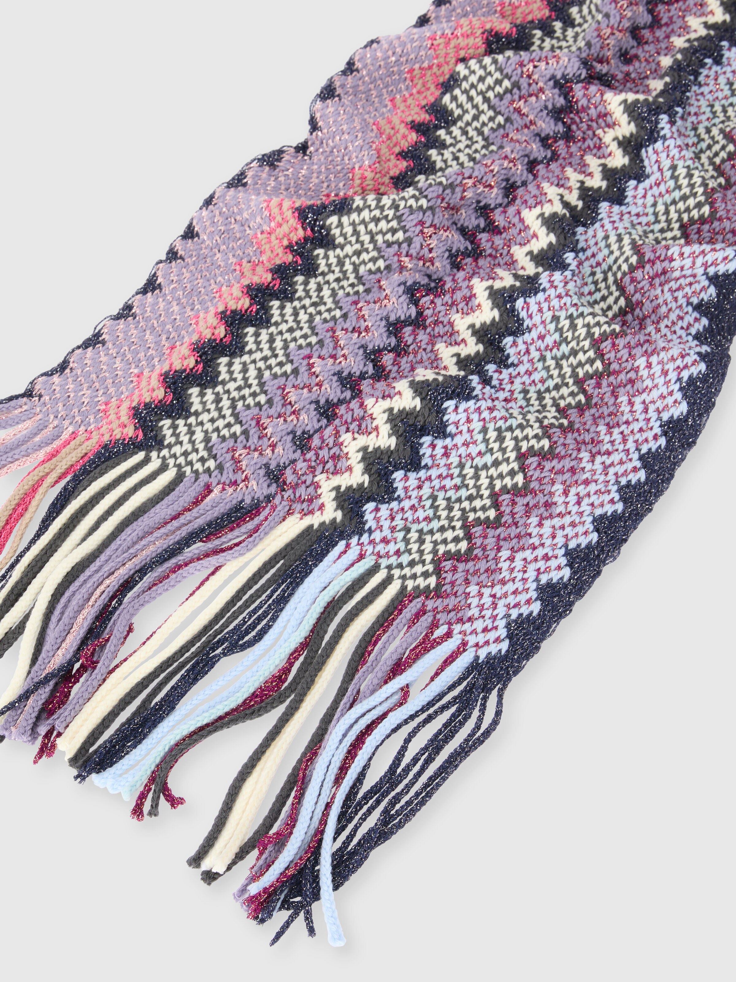 Wool and viscose lamé scarf, Multicoloured  - 1