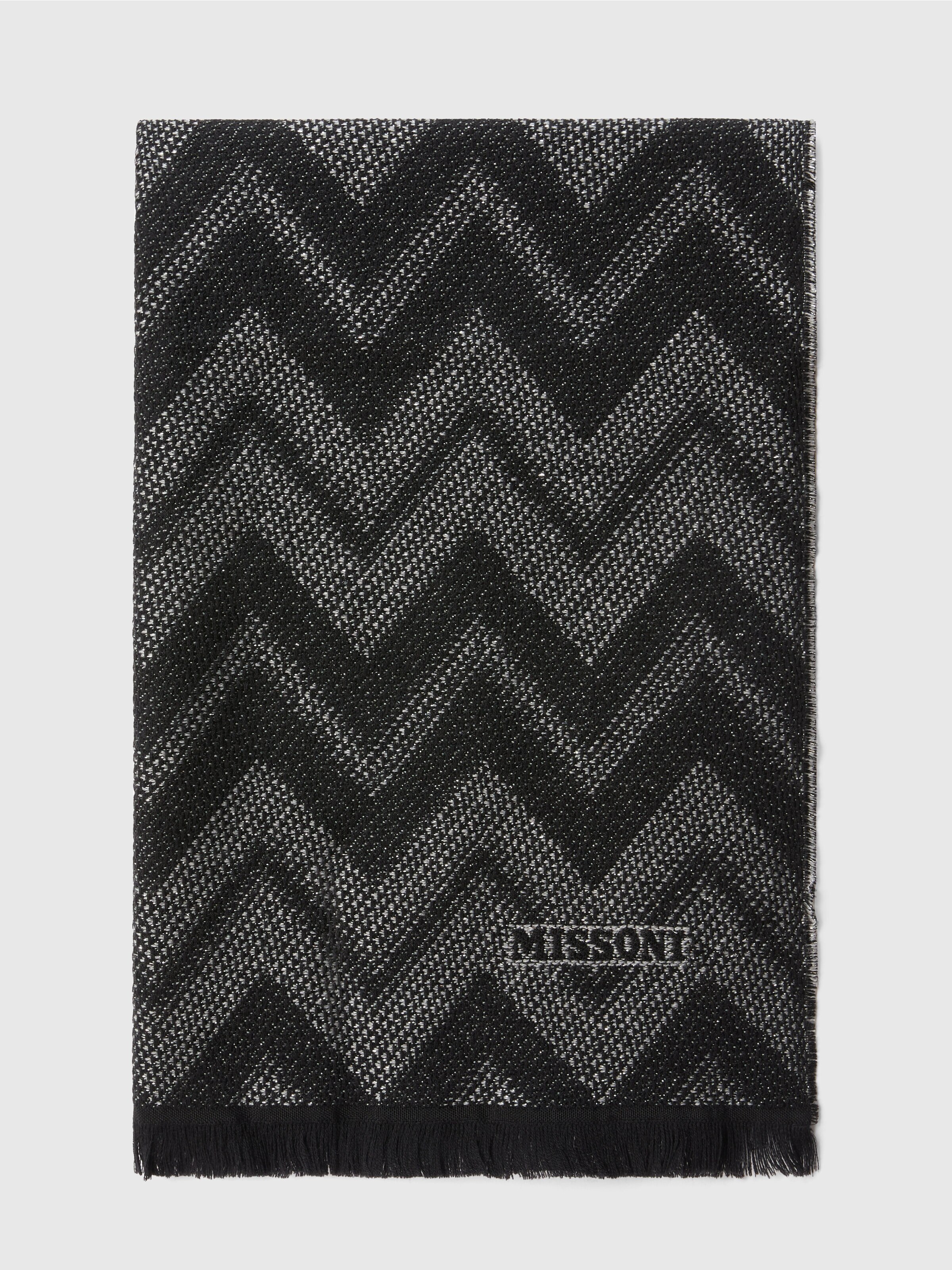 Zigzag wool stole, Multicoloured  - 0