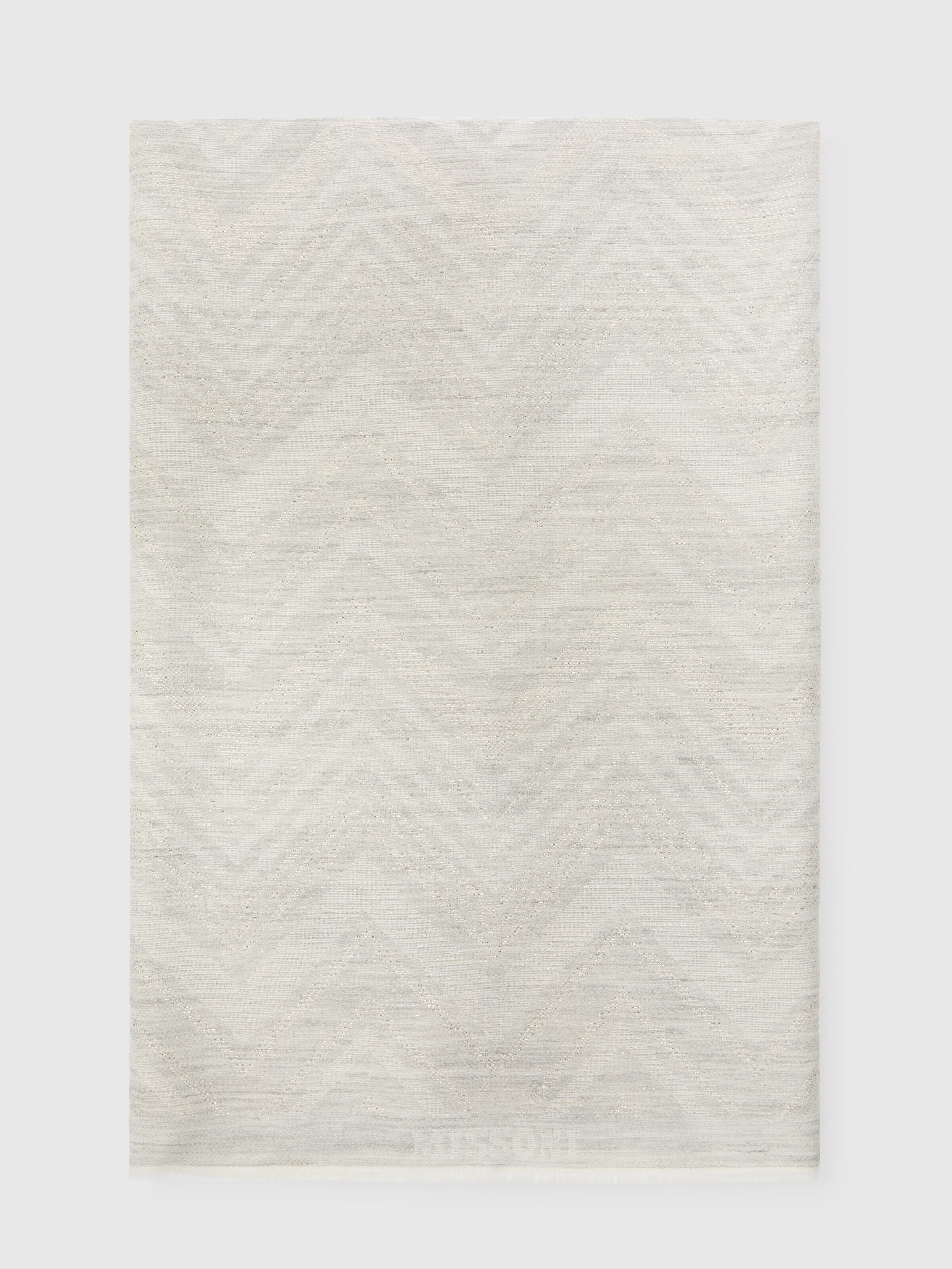 Stole in cotton blend zig zag lamé, Multicoloured  - 0