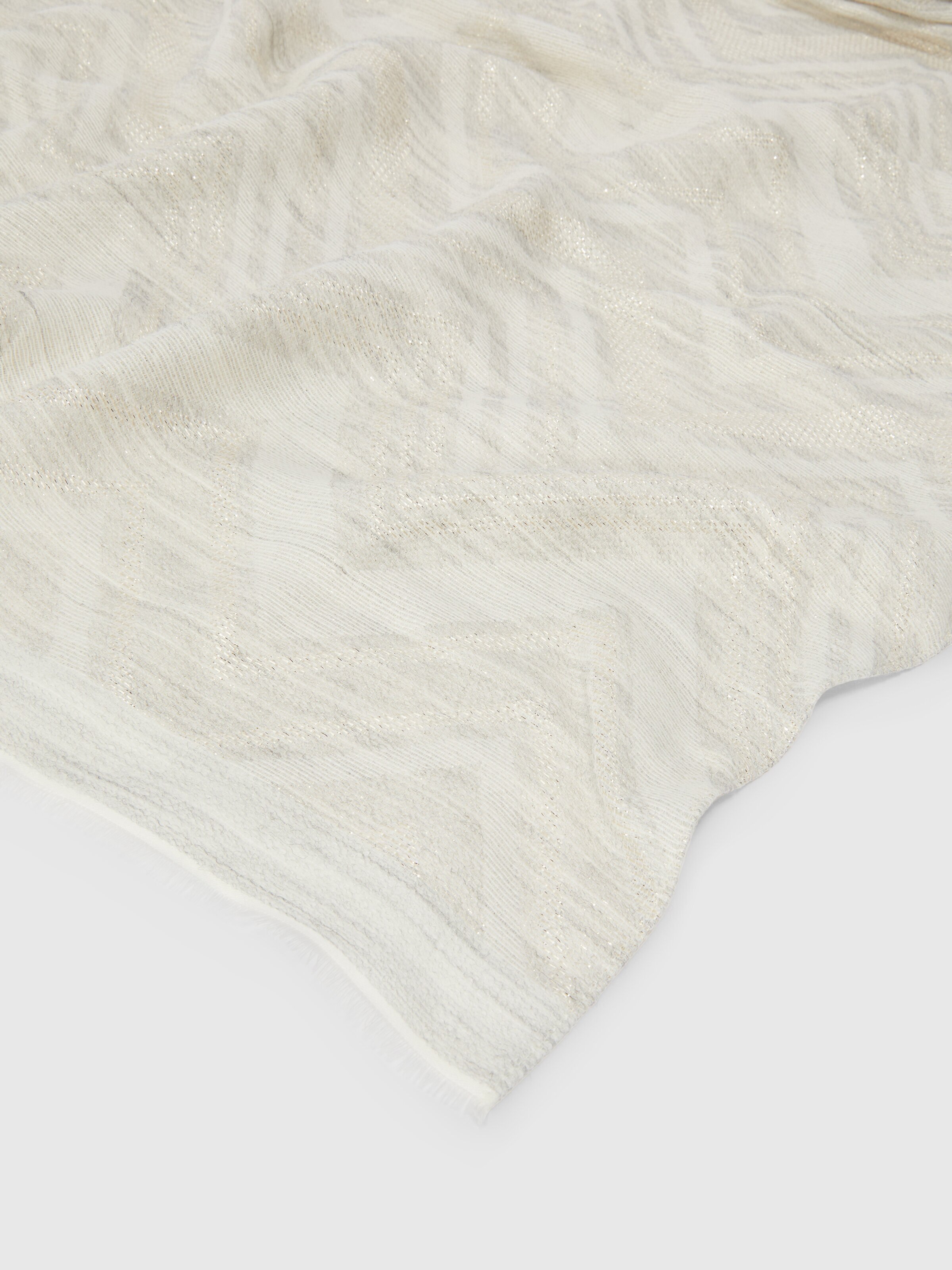 Stole in cotton blend zig zag lamé, Multicoloured  - 1