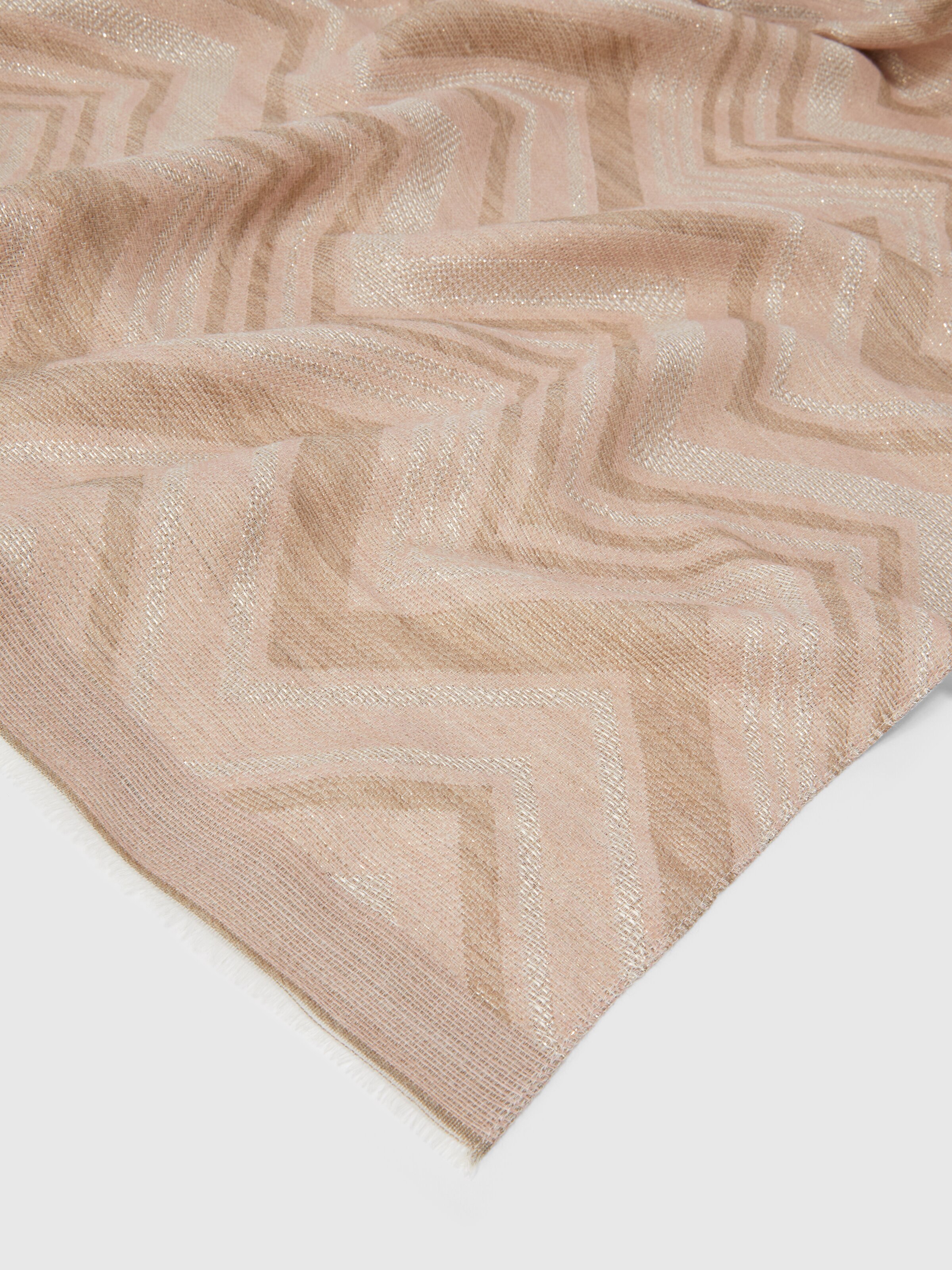 Stole in cotton blend zig zag lamé, Multicoloured  - 1