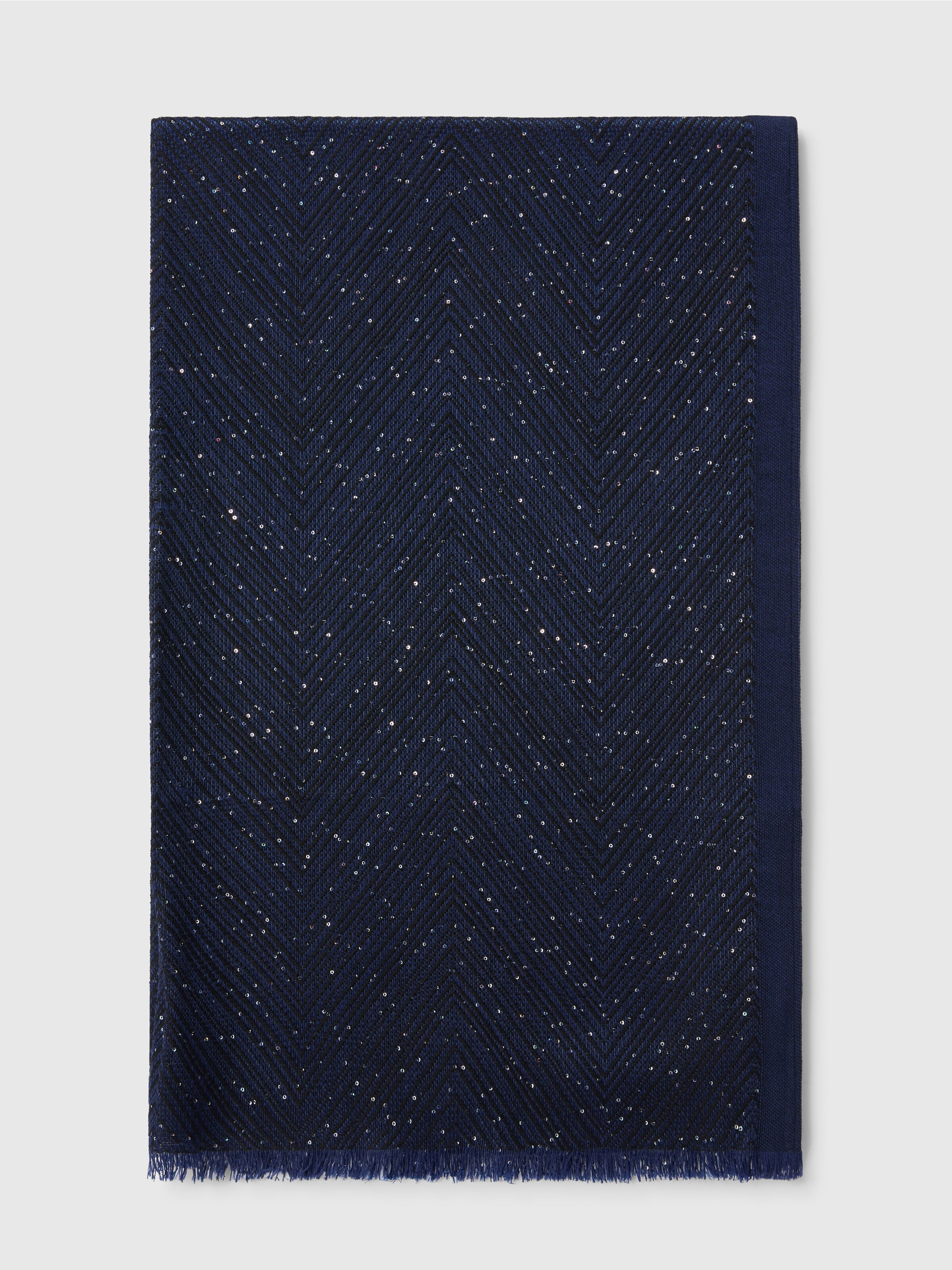 Viscose blend stole with sequins, Multicoloured  - 0