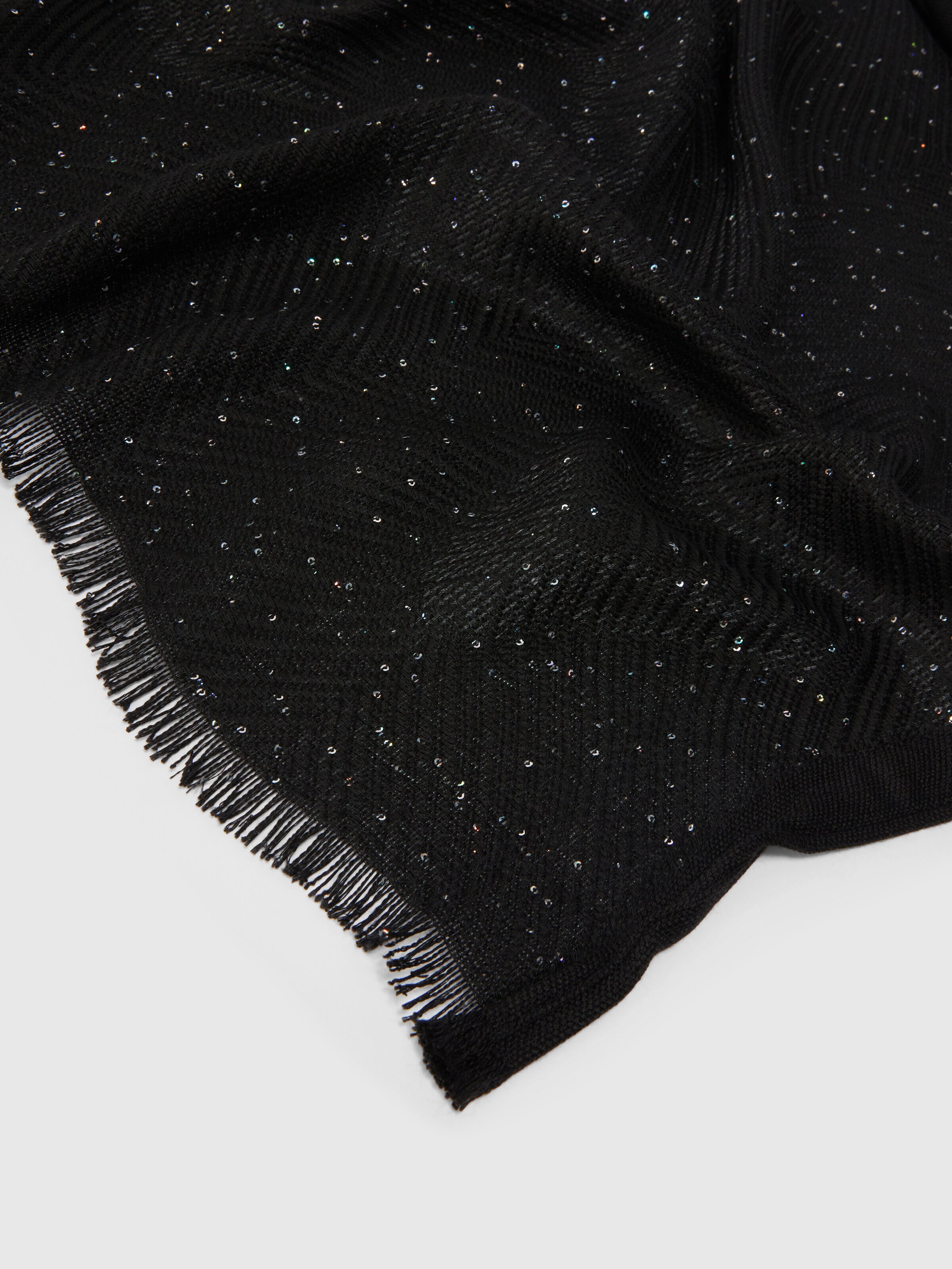 Viscose blend stole with sequins, Multicoloured  - 1