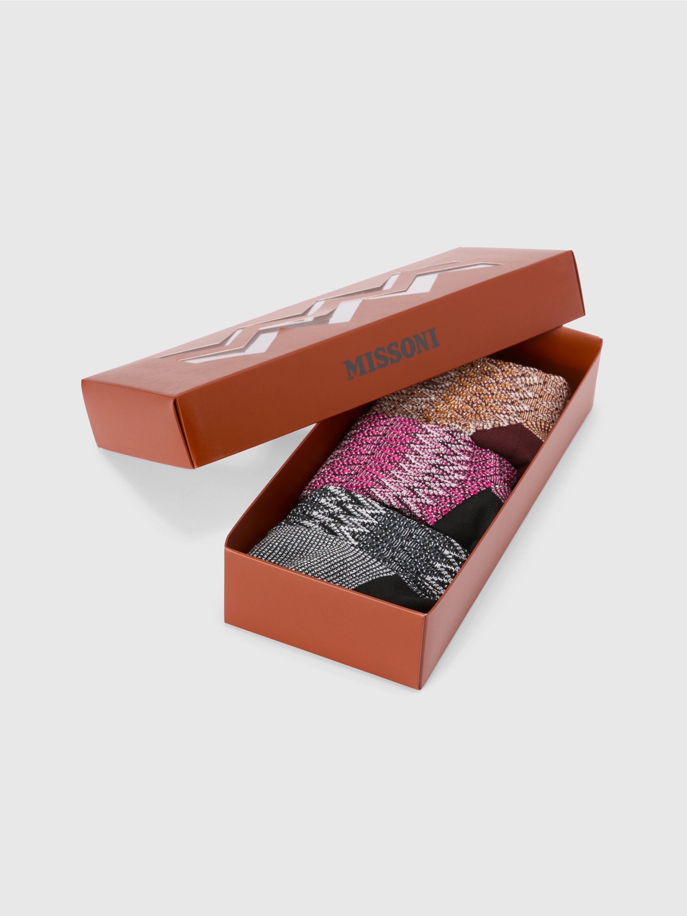 Set of 3 zig zag socks, Multicoloured  - 1
