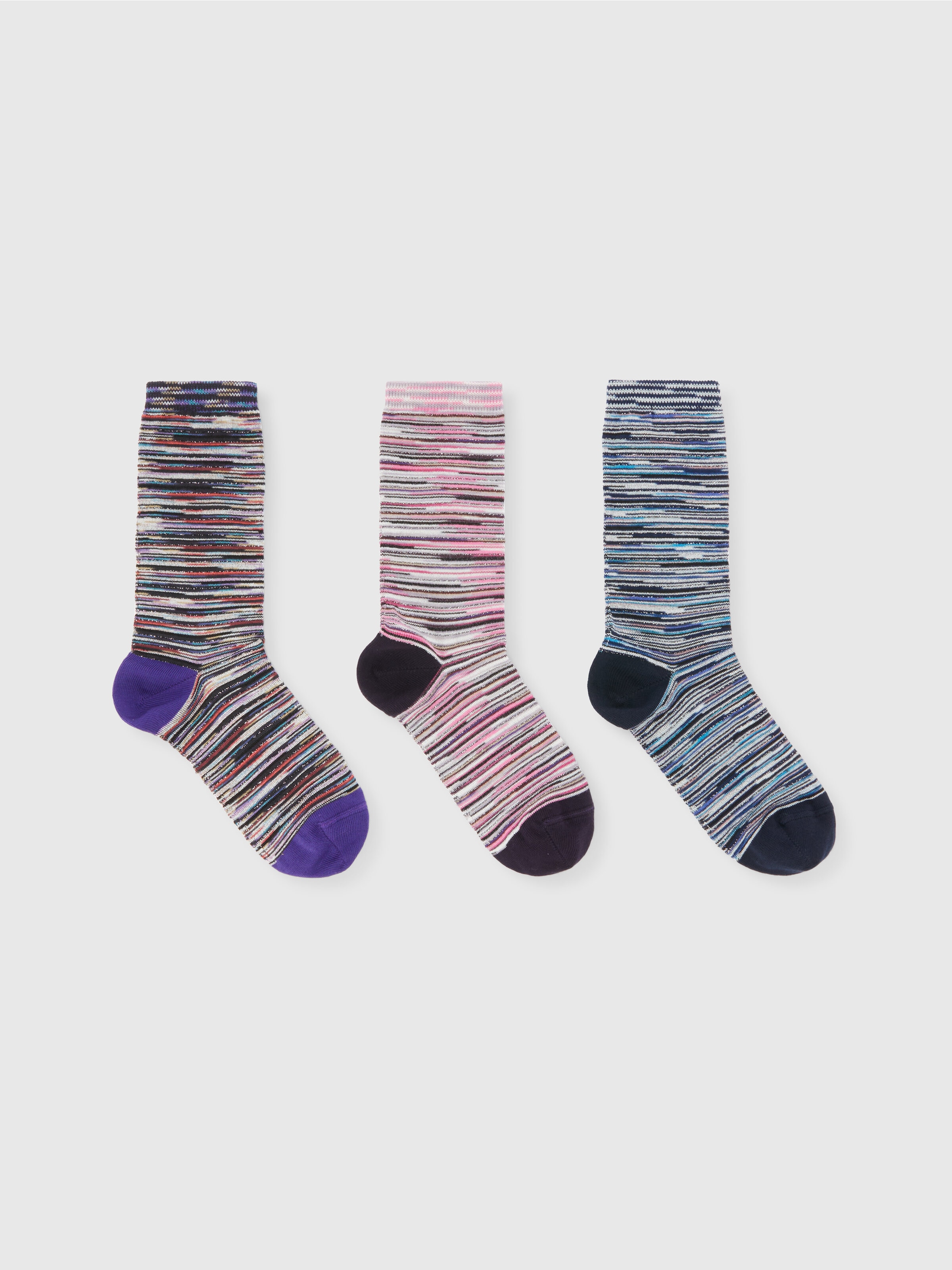 Set of 3 slub socks, Multicoloured  - 0