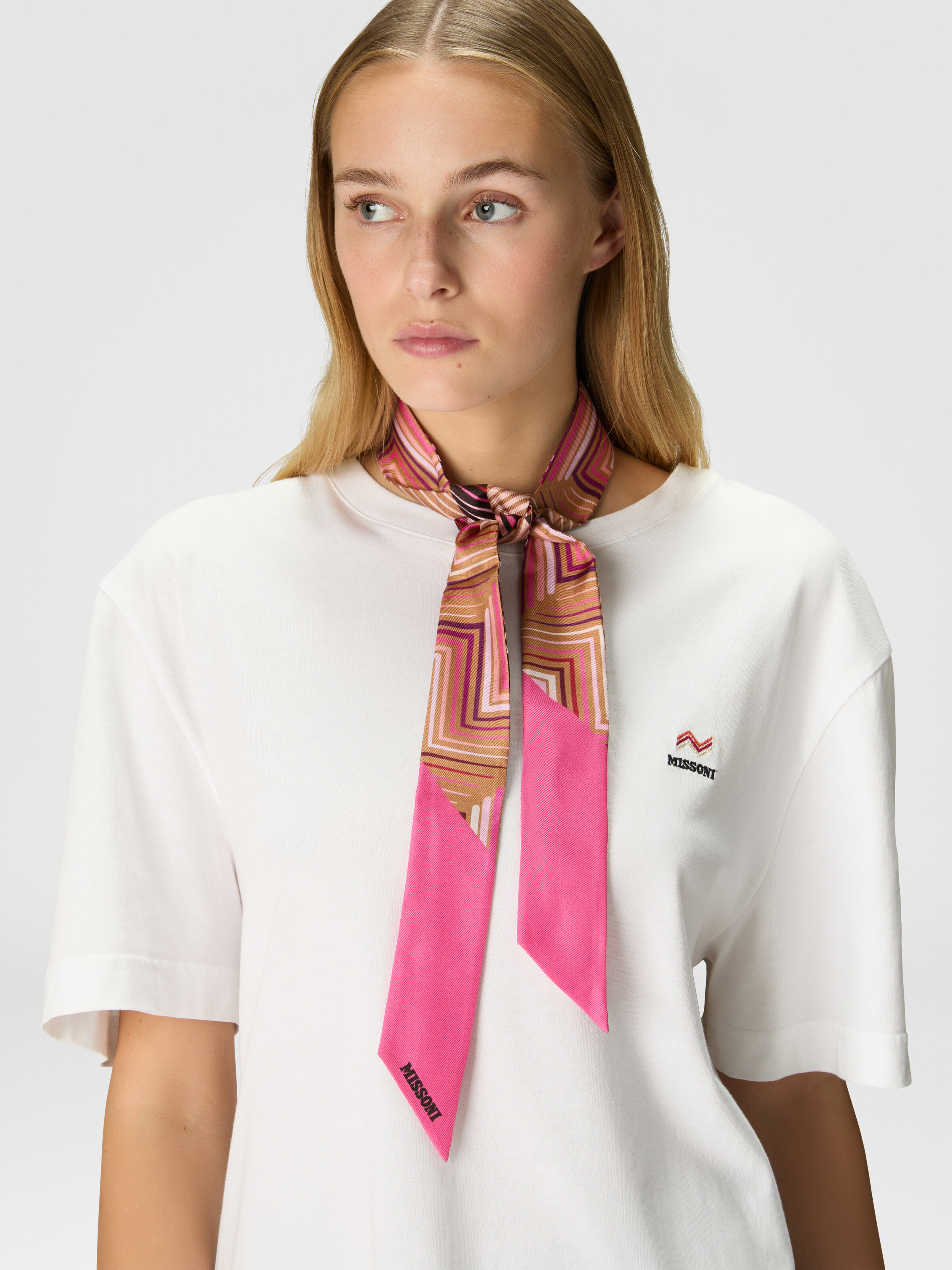 Silk twilly with logo, Multicoloured  - 2