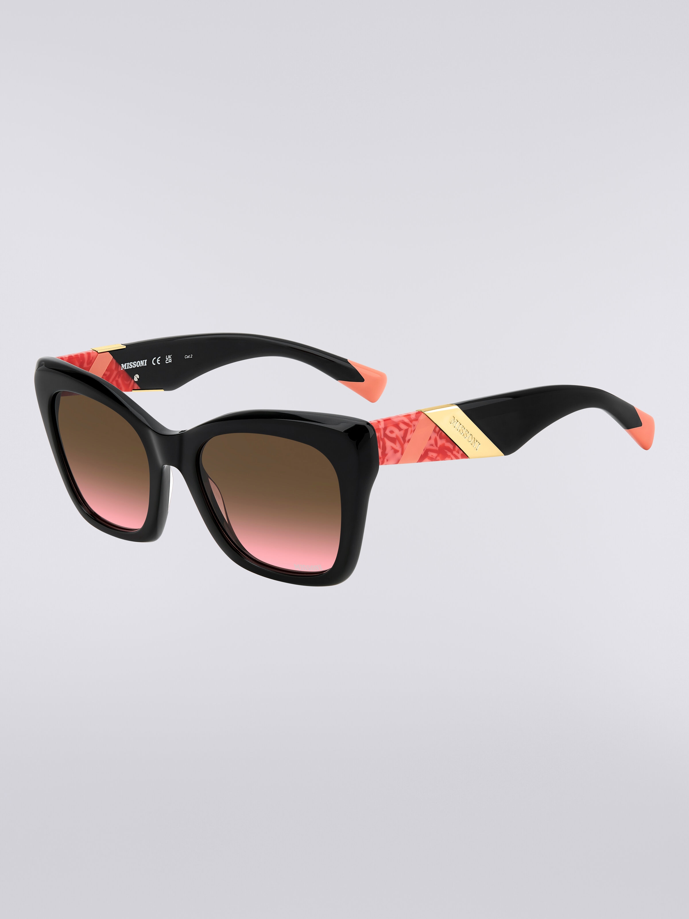 Rectangular acetate sunglasses, Multicoloured  - 1