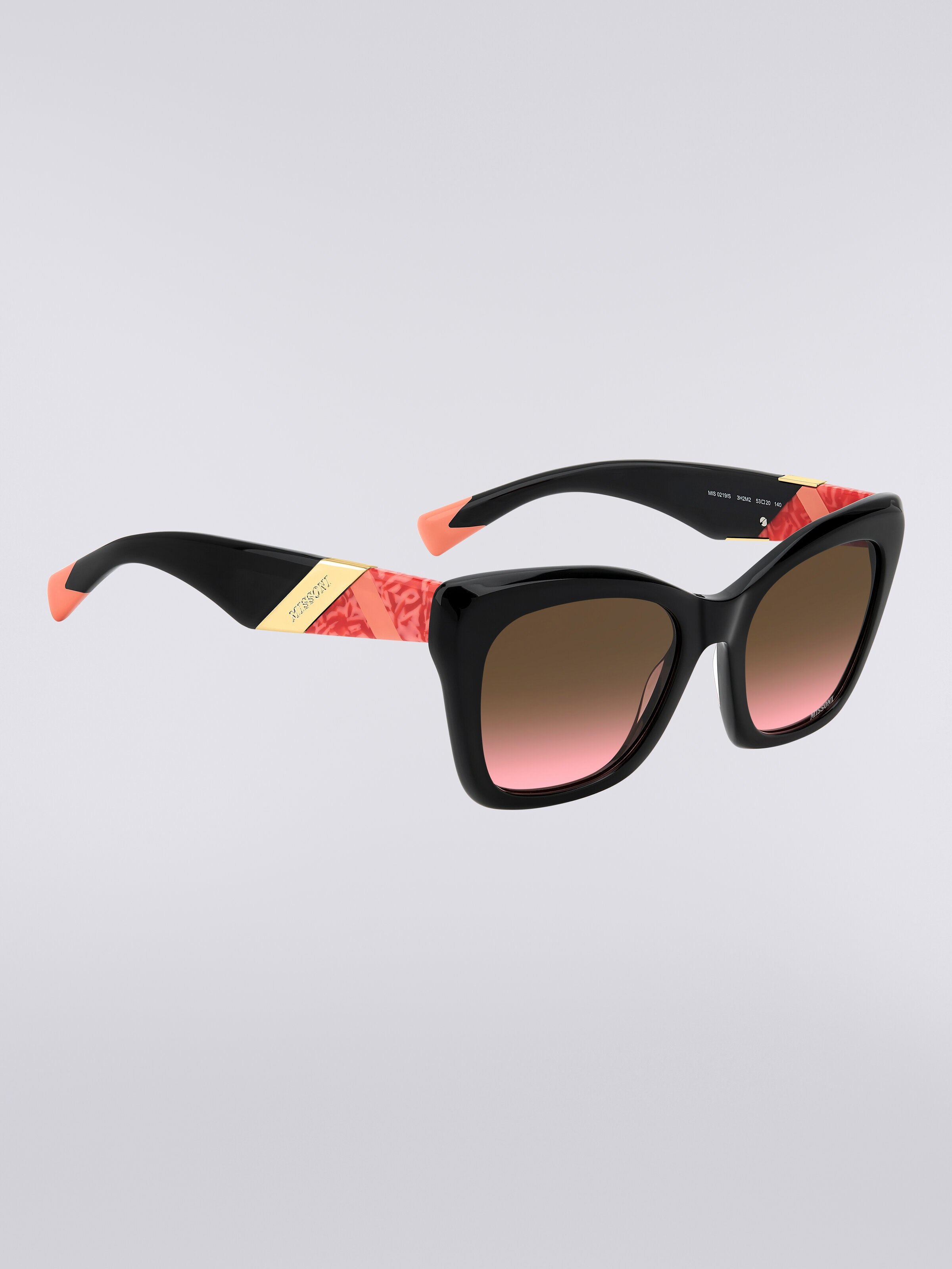 Rectangular acetate sunglasses, Multicoloured  - 2
