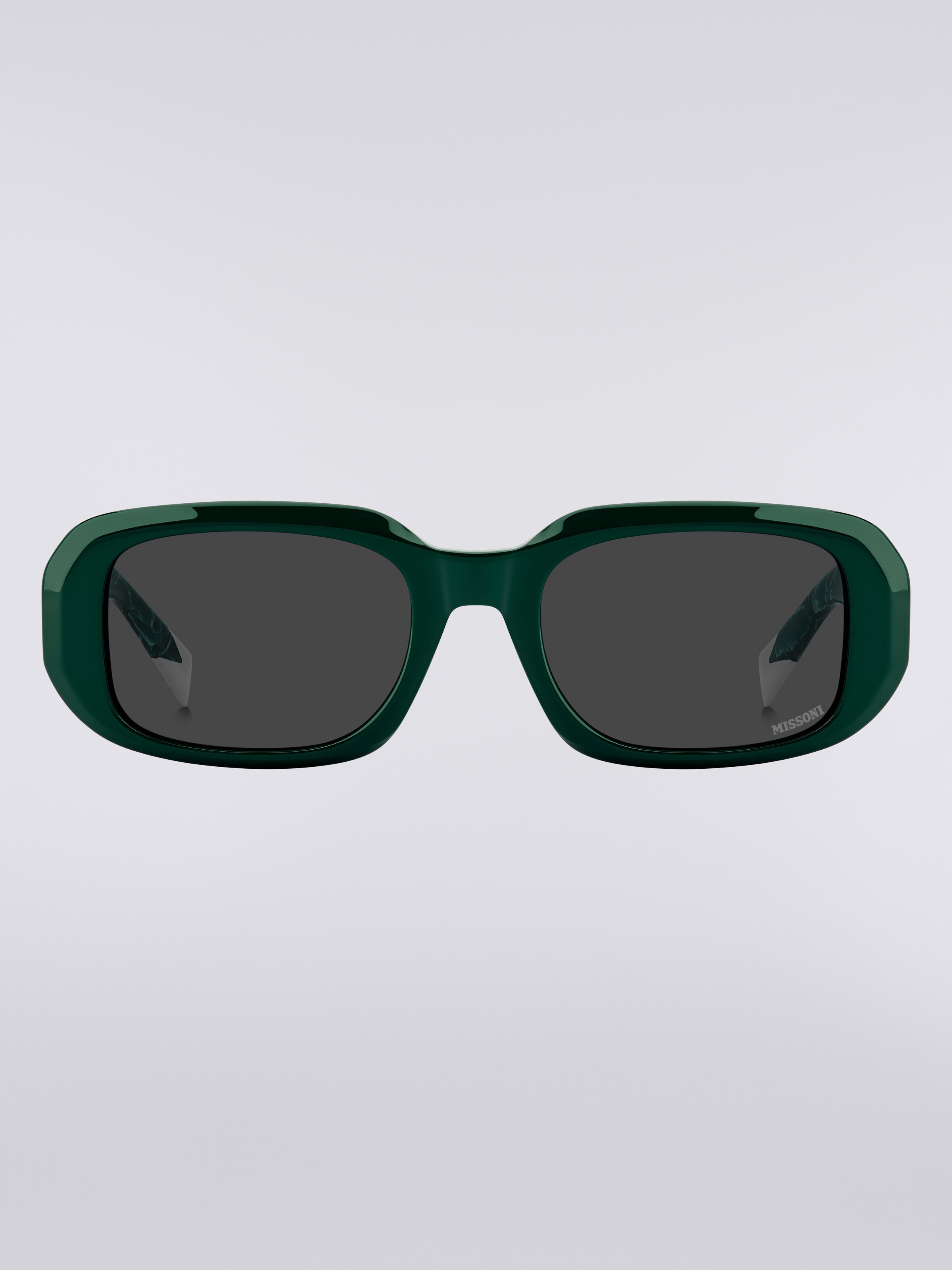 Rectangular acetate sunglasses, Multicoloured  - 0