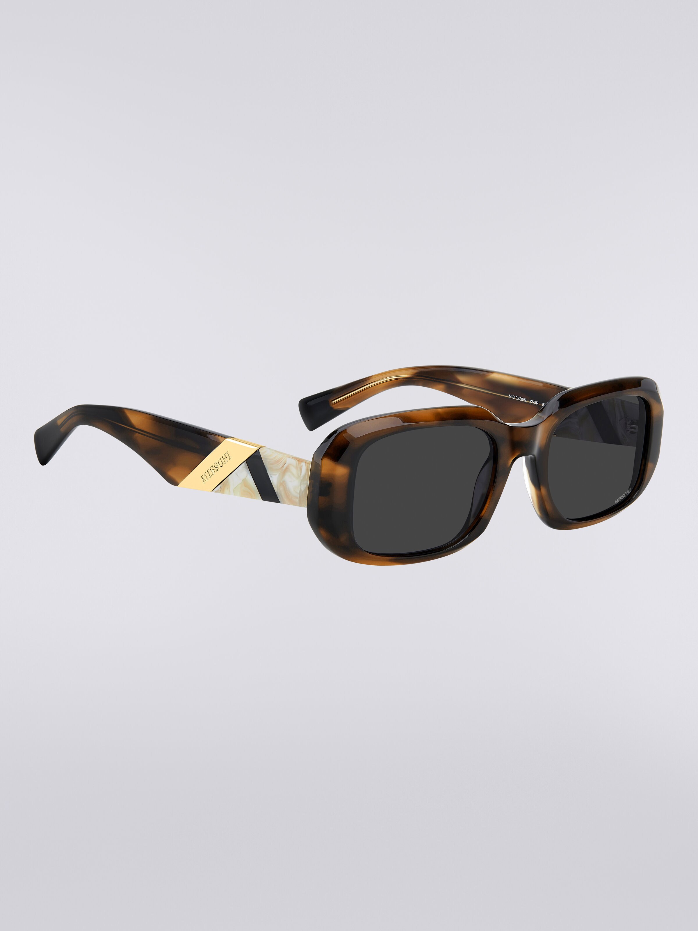 Rechteckige Acetat-Sonnenbrille, Mehrfarbig  - 2