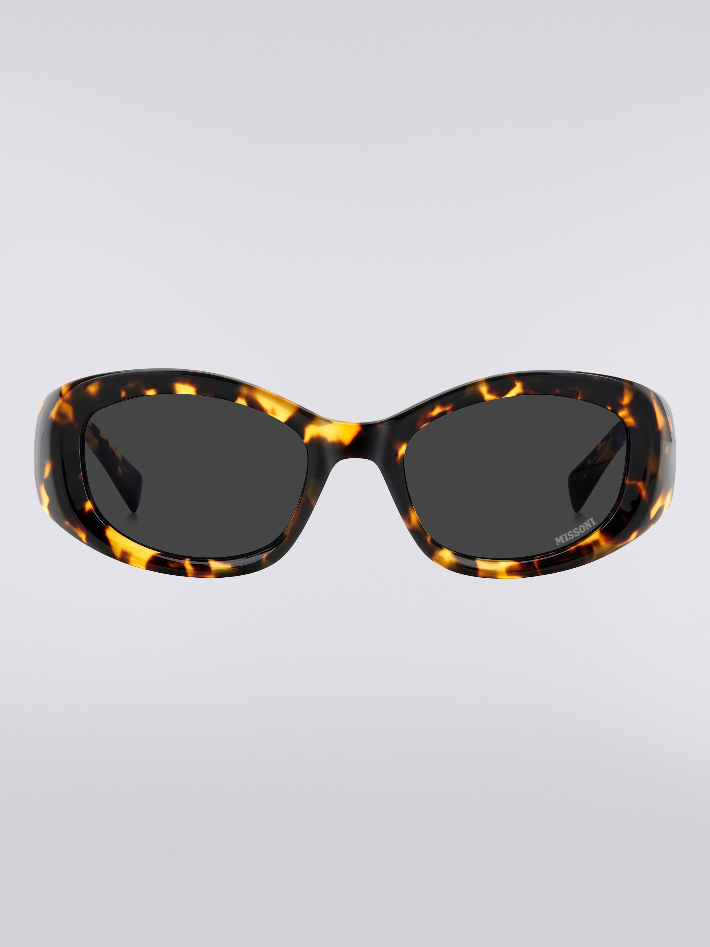 Rectangular acetate sunglasses, Multicoloured  - 0