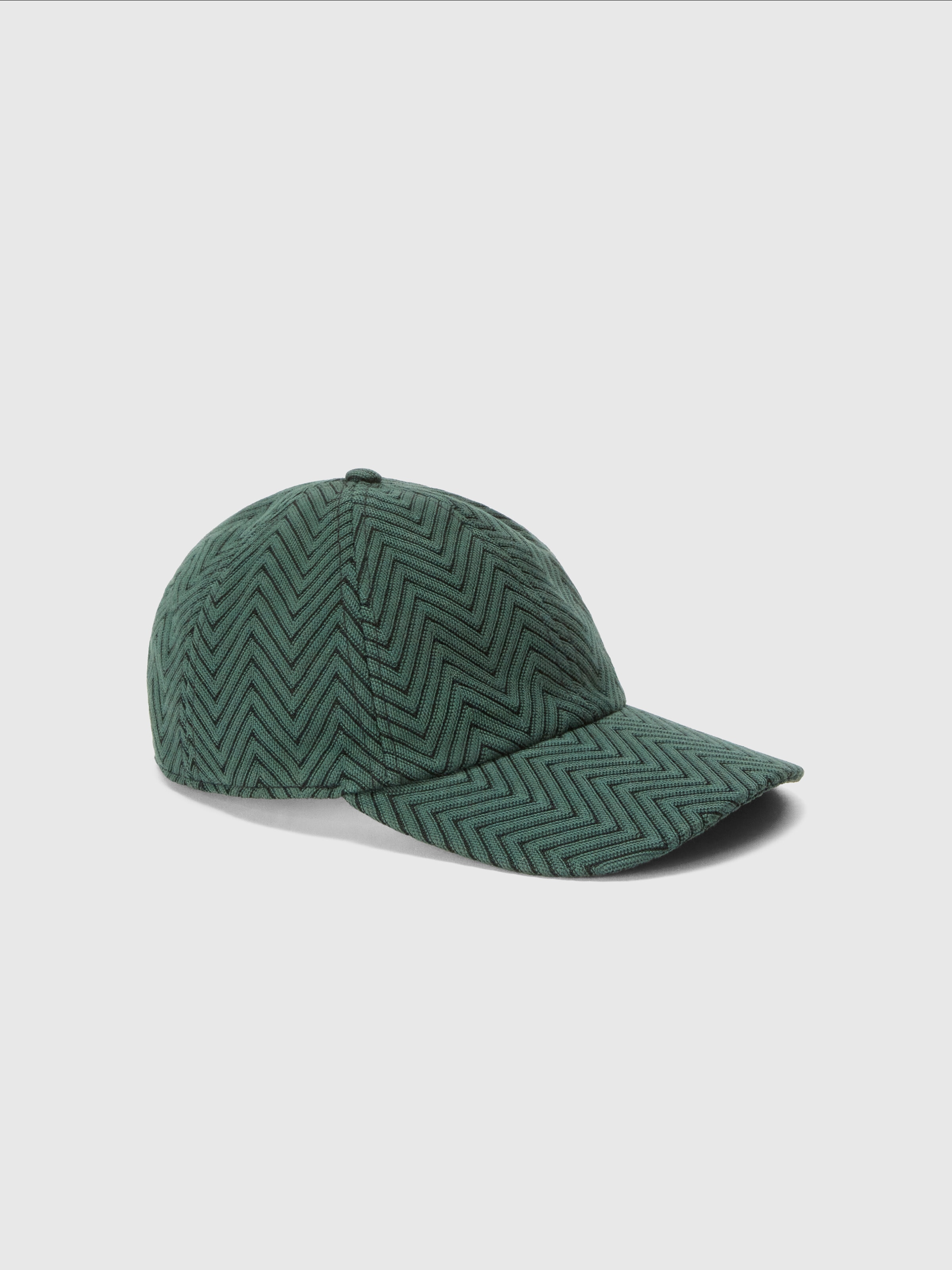 Visor cap with zigzag pattern, Green - 1