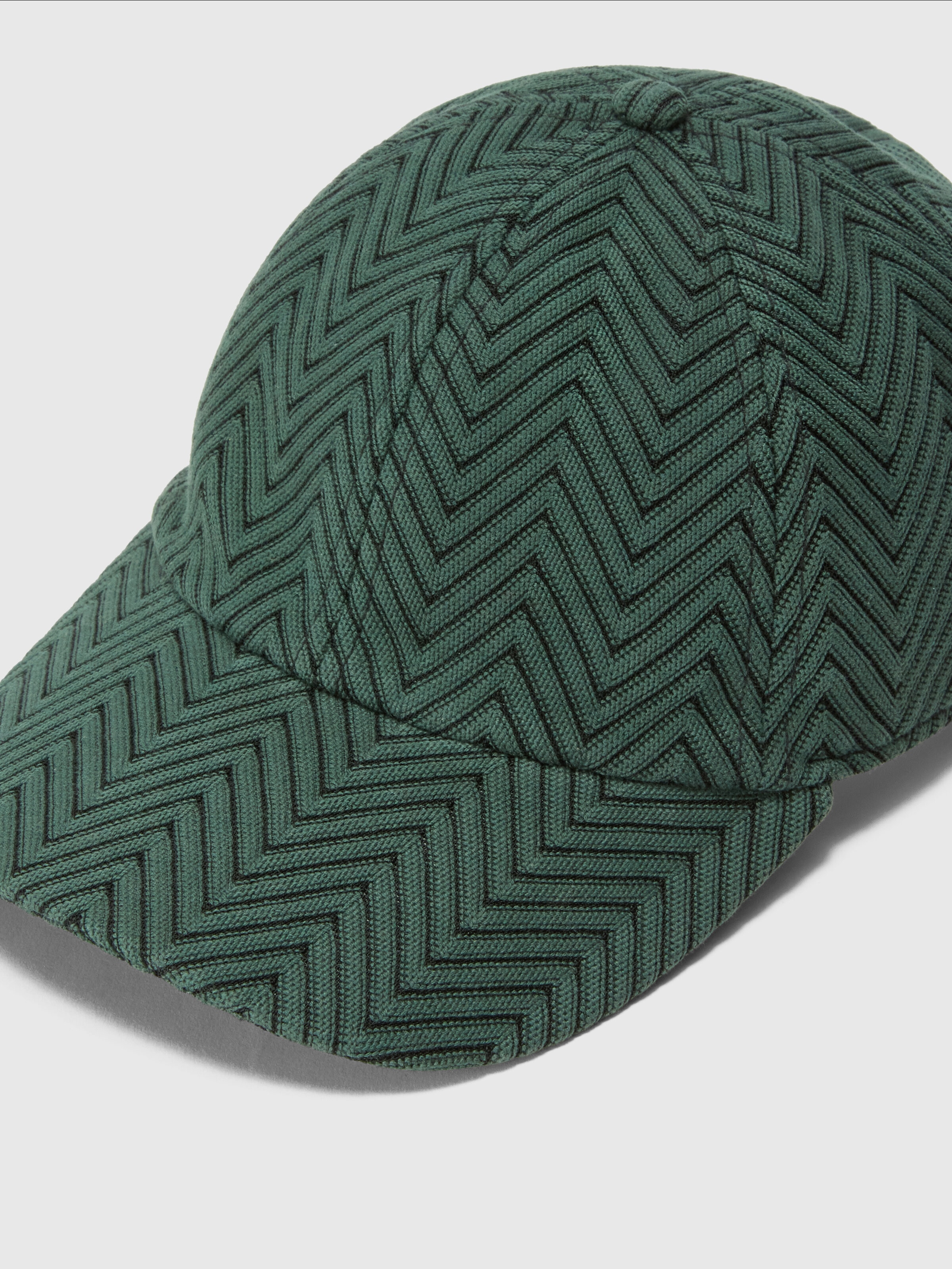 Visor cap with zigzag pattern, Green - 2