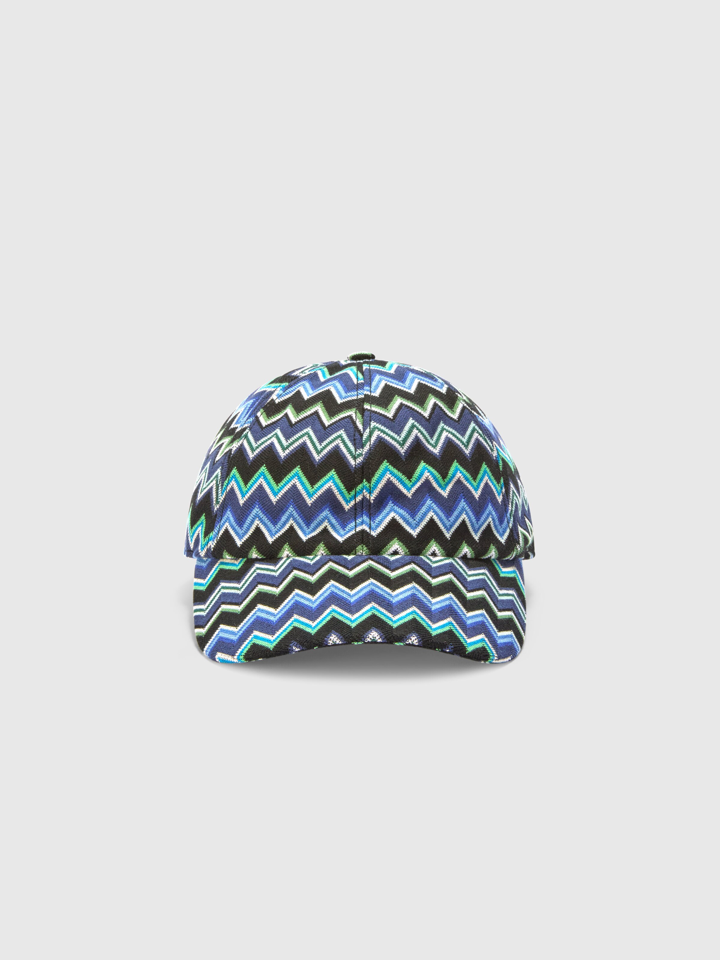 Cotton baseball cap with zig zag pattern, Multicoloured  - 0