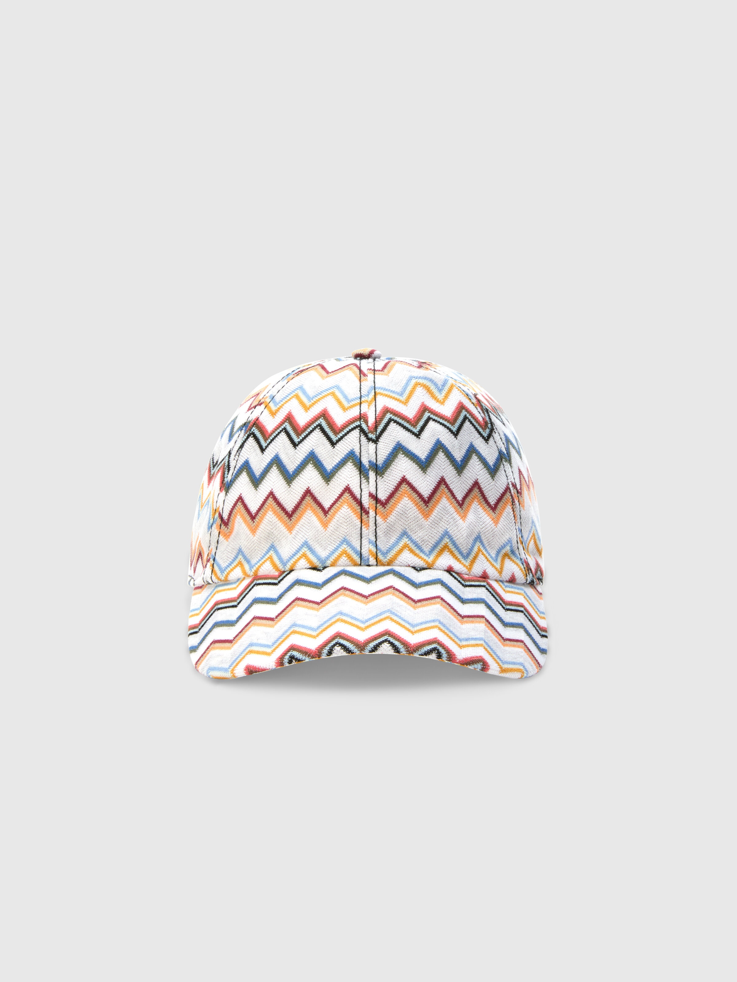 Cotton baseball cap with zig zag pattern, Multicoloured  - 0