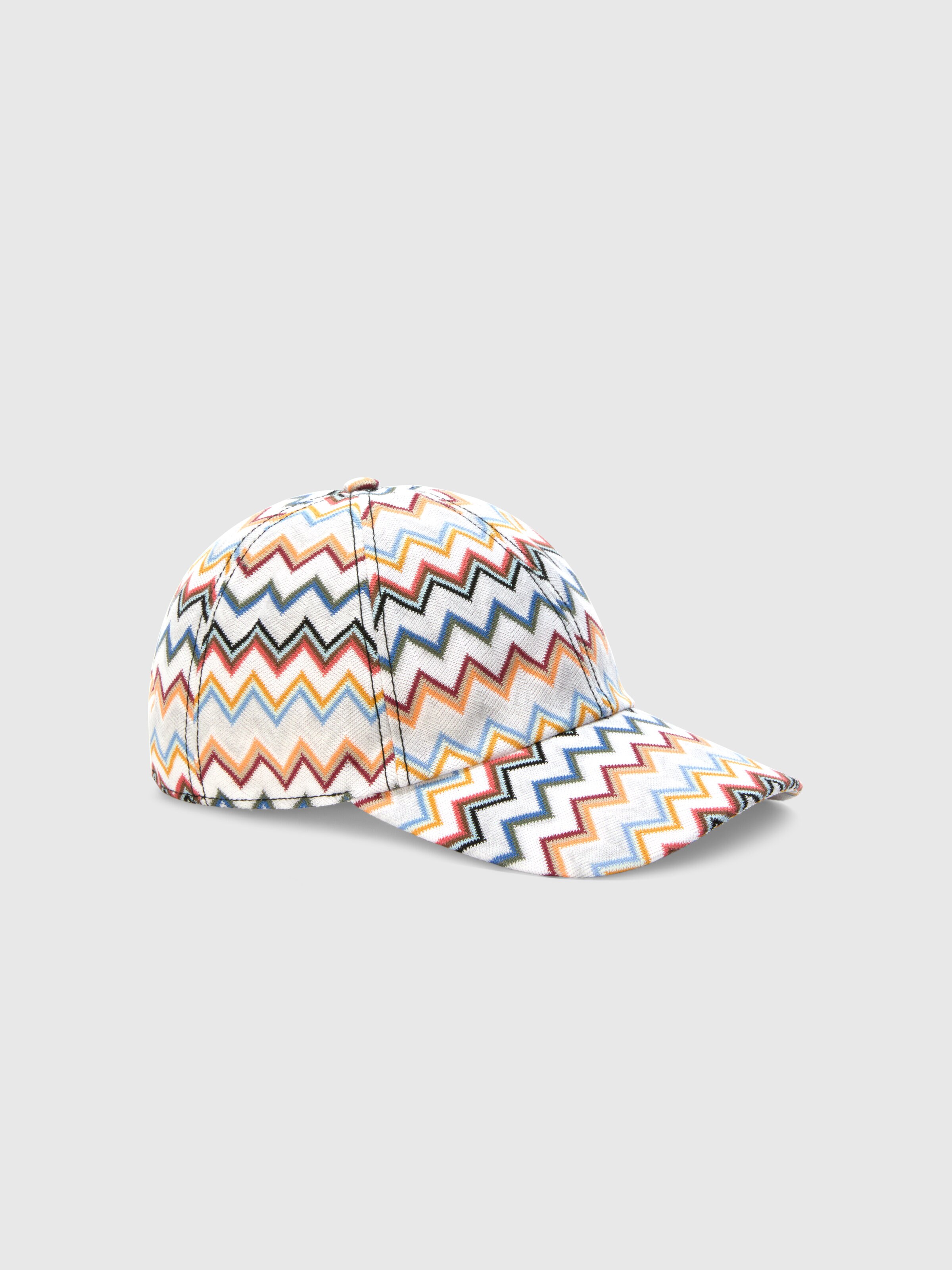 Cotton baseball cap with zig zag pattern, Multicoloured  - 1