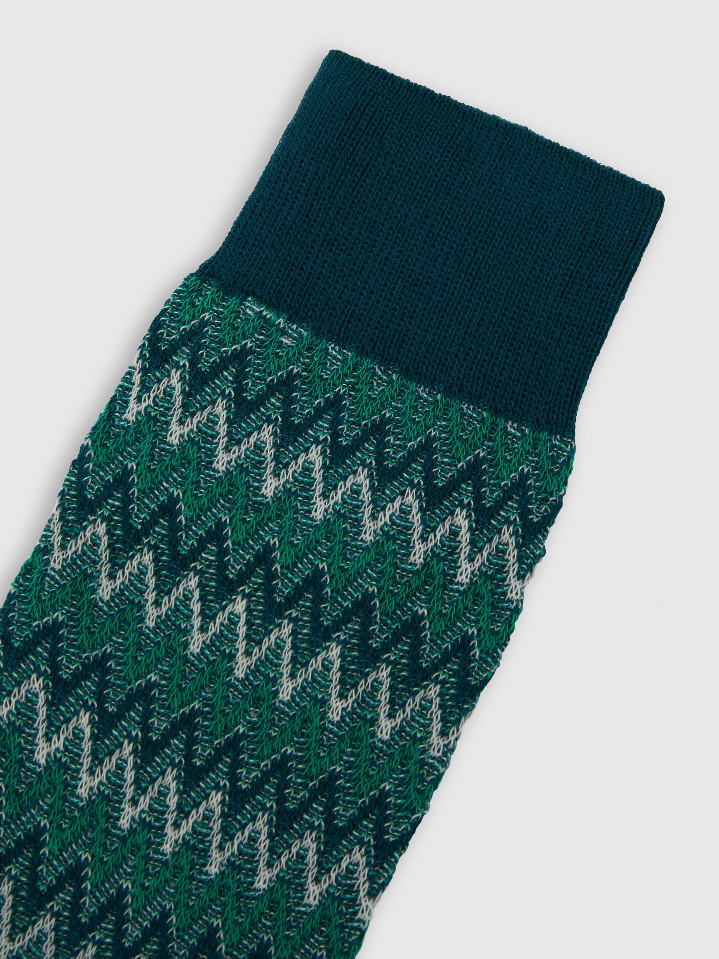 Short socks in cotton blend with zig-zag pattern., Multicoloured  - 2