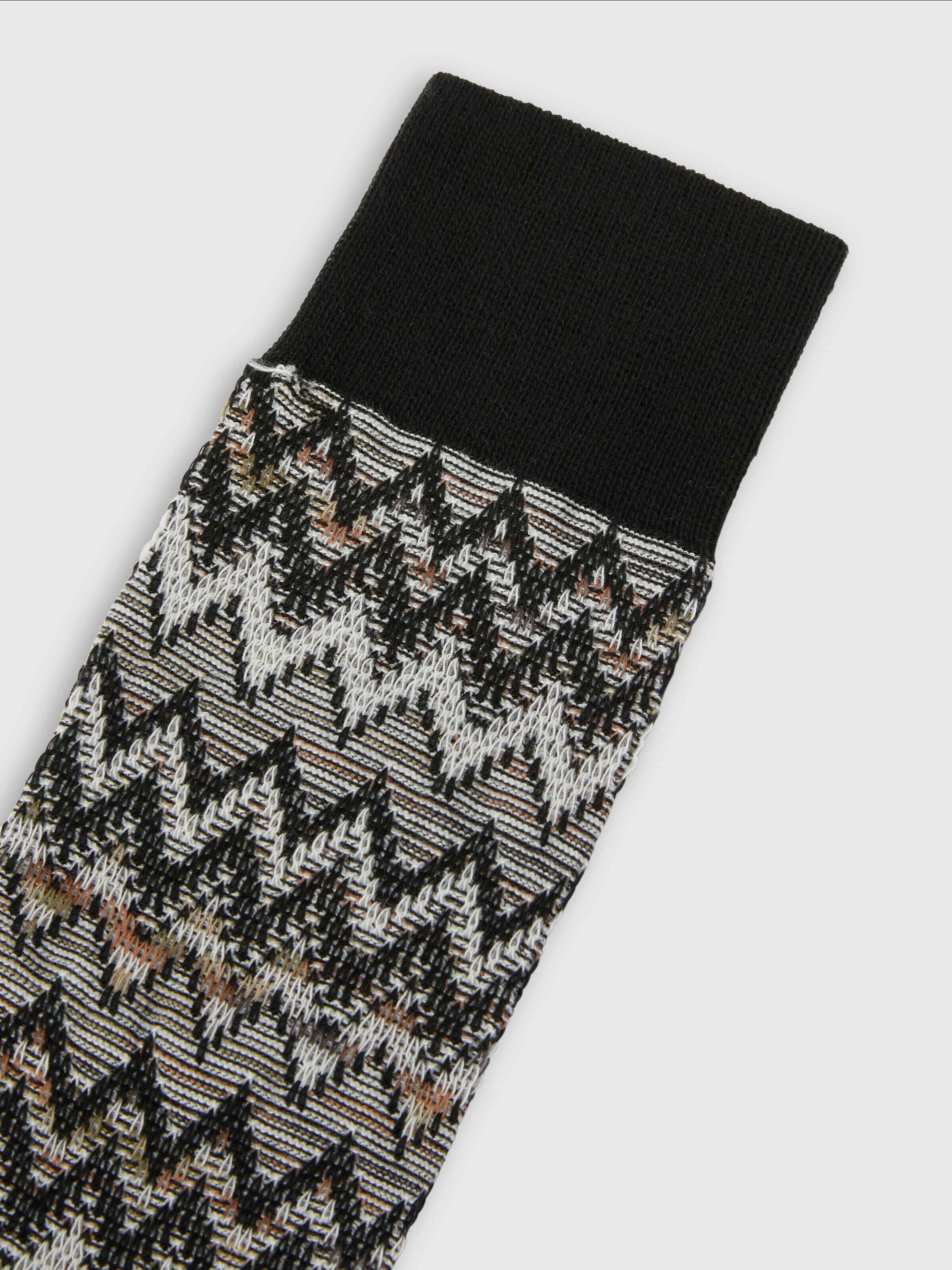 Calzini medi misto cotone zig zag e linee, Multicolore  - 2