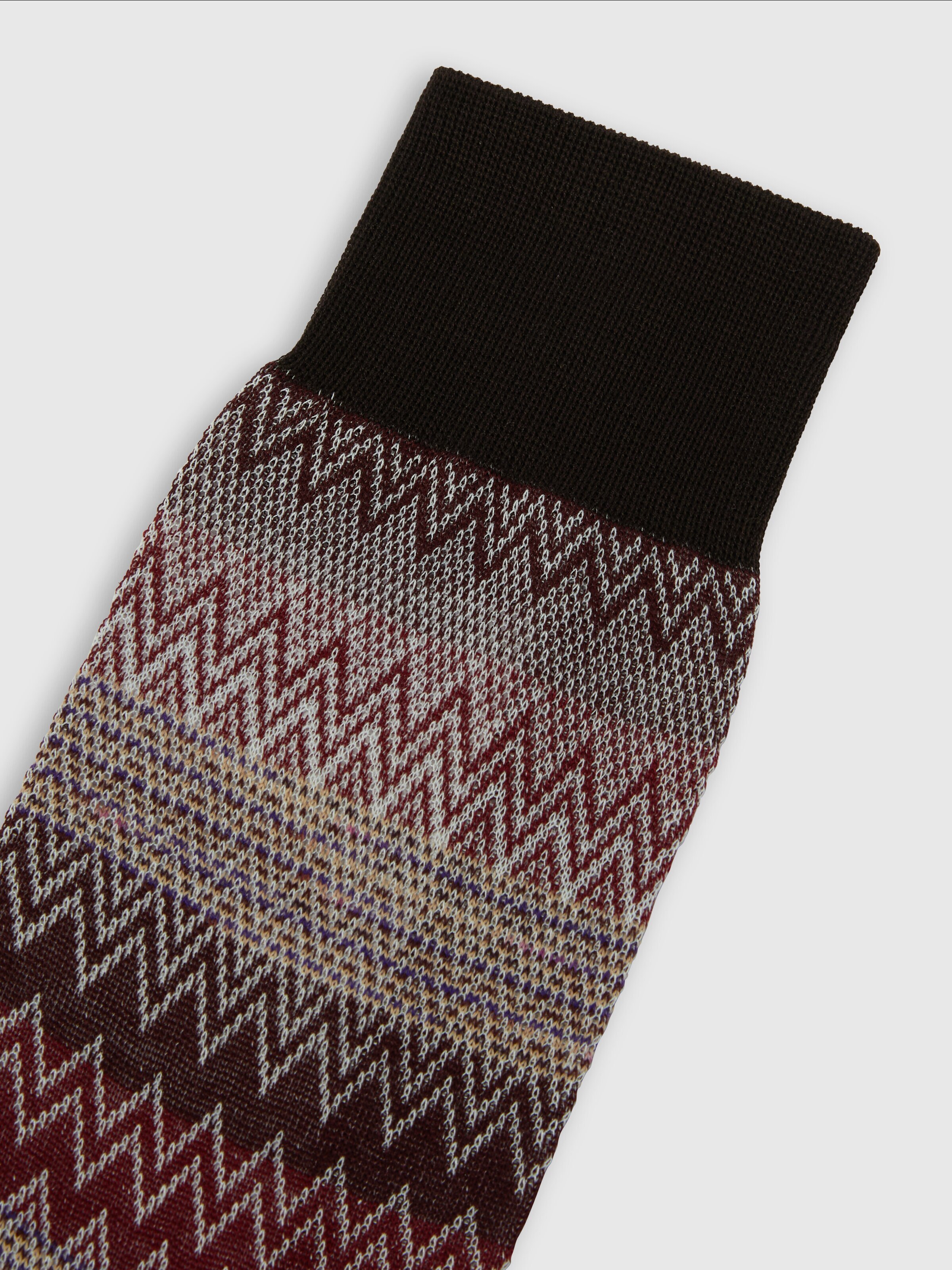 Calzini medi misto cotone zig zag e linee, Multicolore  - 2